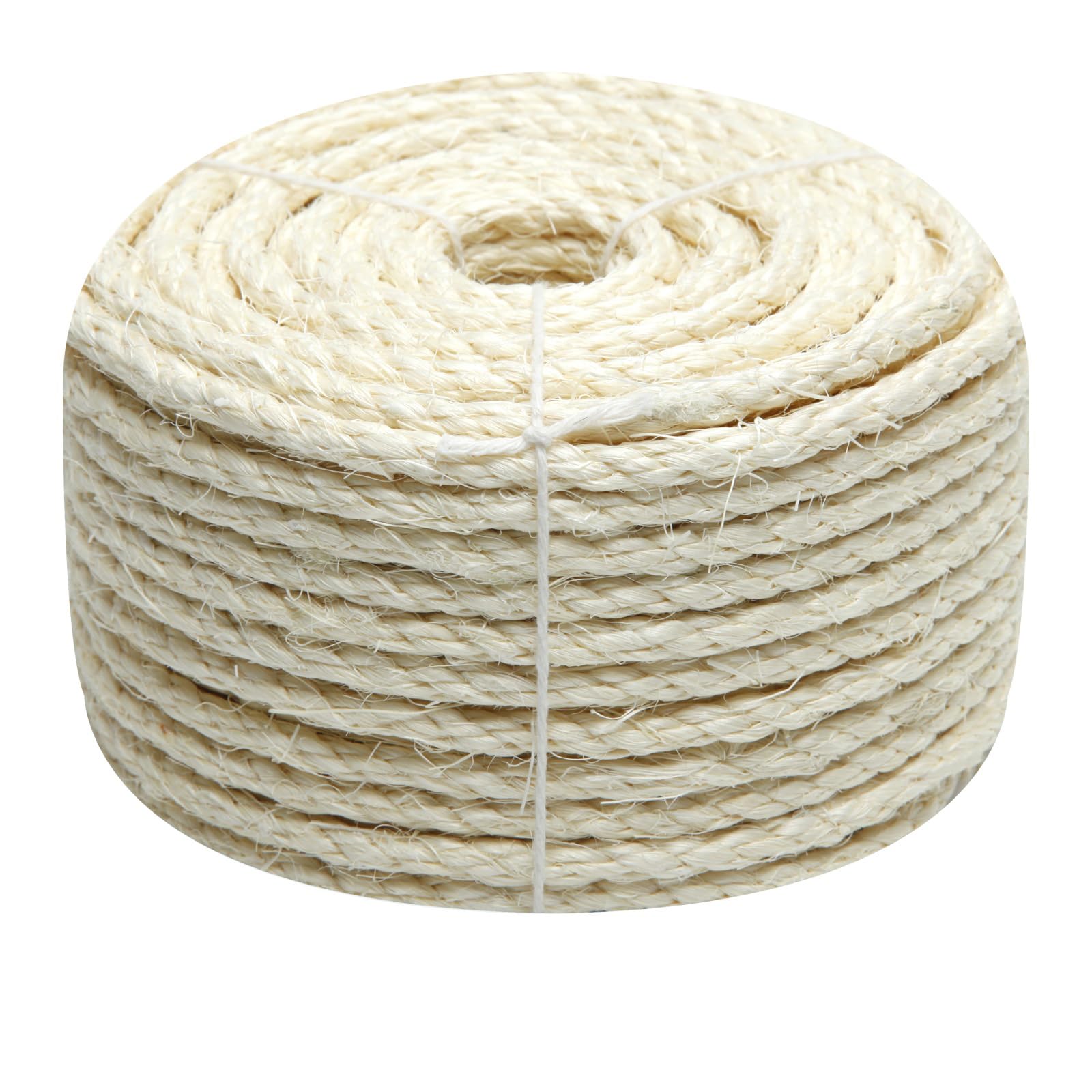 Natural Sisal Rope 8Mm 98-Feet For Cat Scratching Post Tree Tower Replacement Repair And Replace, Diy Hemp Twine Rope For Cat Sc