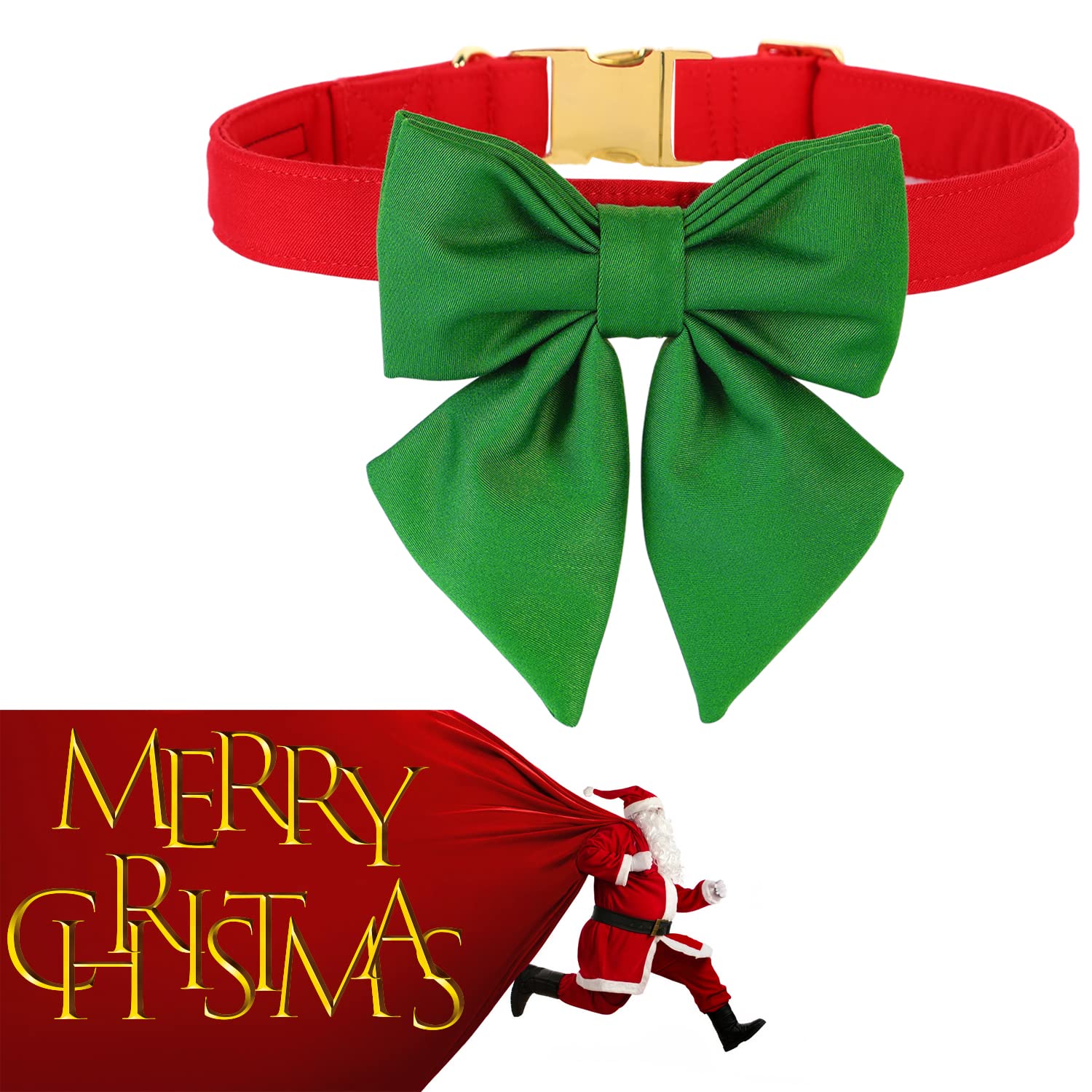Maca Bates Christmas Dog Collar With Bow Bowtie For Dogs Sailor Bow Tie Adjustable Breakaway Red Green Collars Accessories Gift 