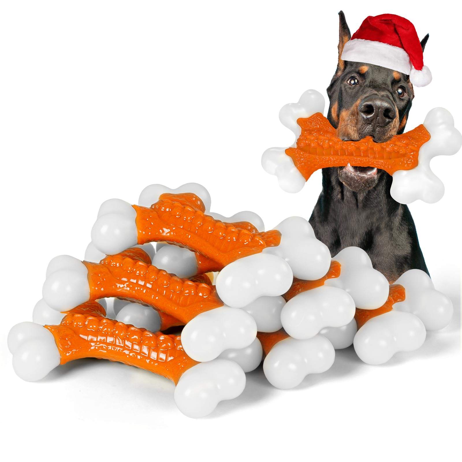 Kseroo 6-Pack Dog Toys for Aggressive Chewers Large Breed, Tough Bones, Nylon Puppy Teething Chew Toys Medium Dogs, Heavy Duty P