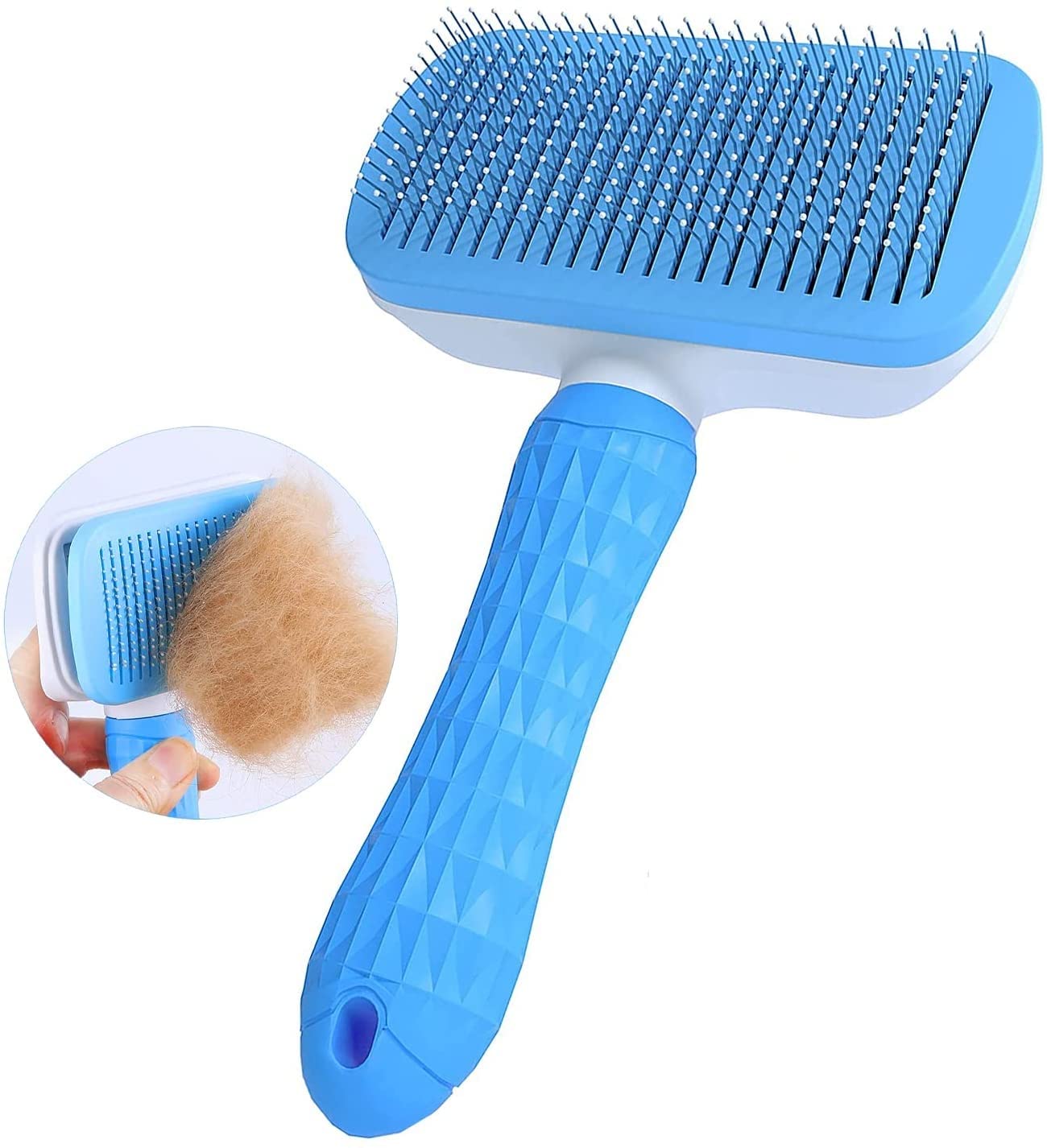 Self Cleaning Slicker Brush For Dogs And Cats,Pet Grooming Tool,Removes Undercoat,Shedding Mats And Tangled Hair,Dander,Dirt, Ma