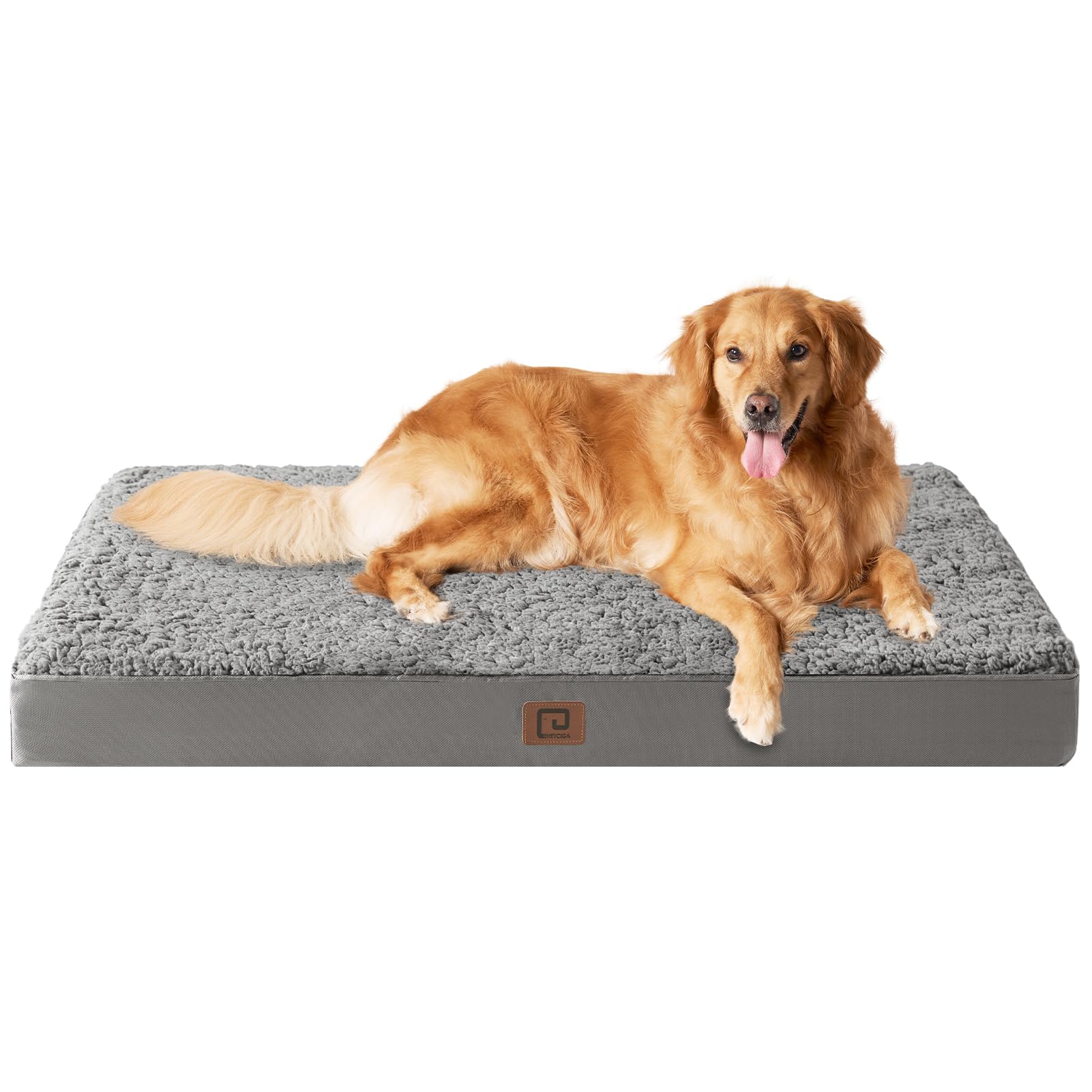 Eheyciga Orthopedic Xl Dog Beds For Extra Large Dogs With Removable Washable Cover, Light Grey, 44X32