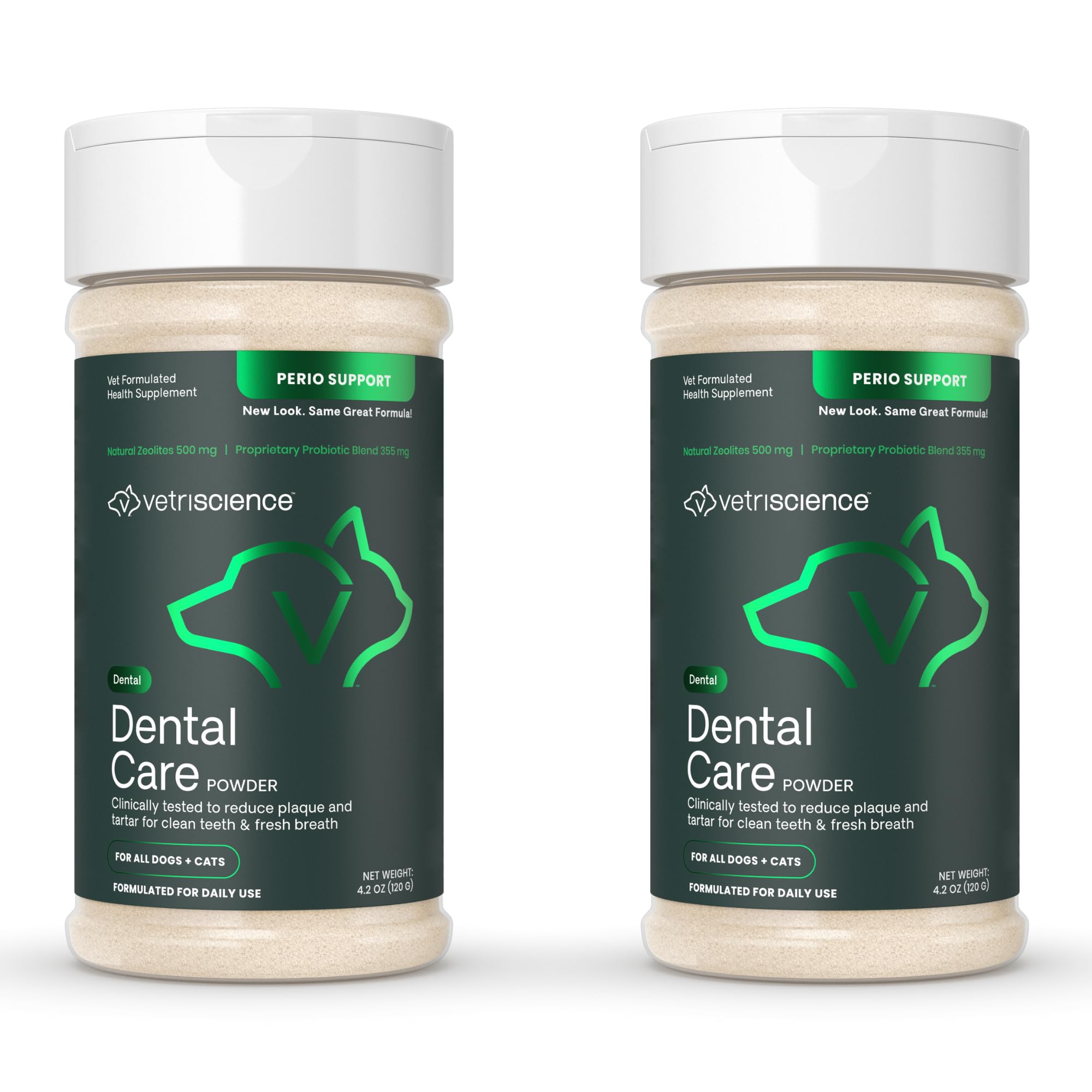 VetriScience Healthy Mouth Dog Dental Powder, 2Pack - Helps Reduce Plaque & Tartar Buildup, Support Clean Teeth & Fresh Breath, 