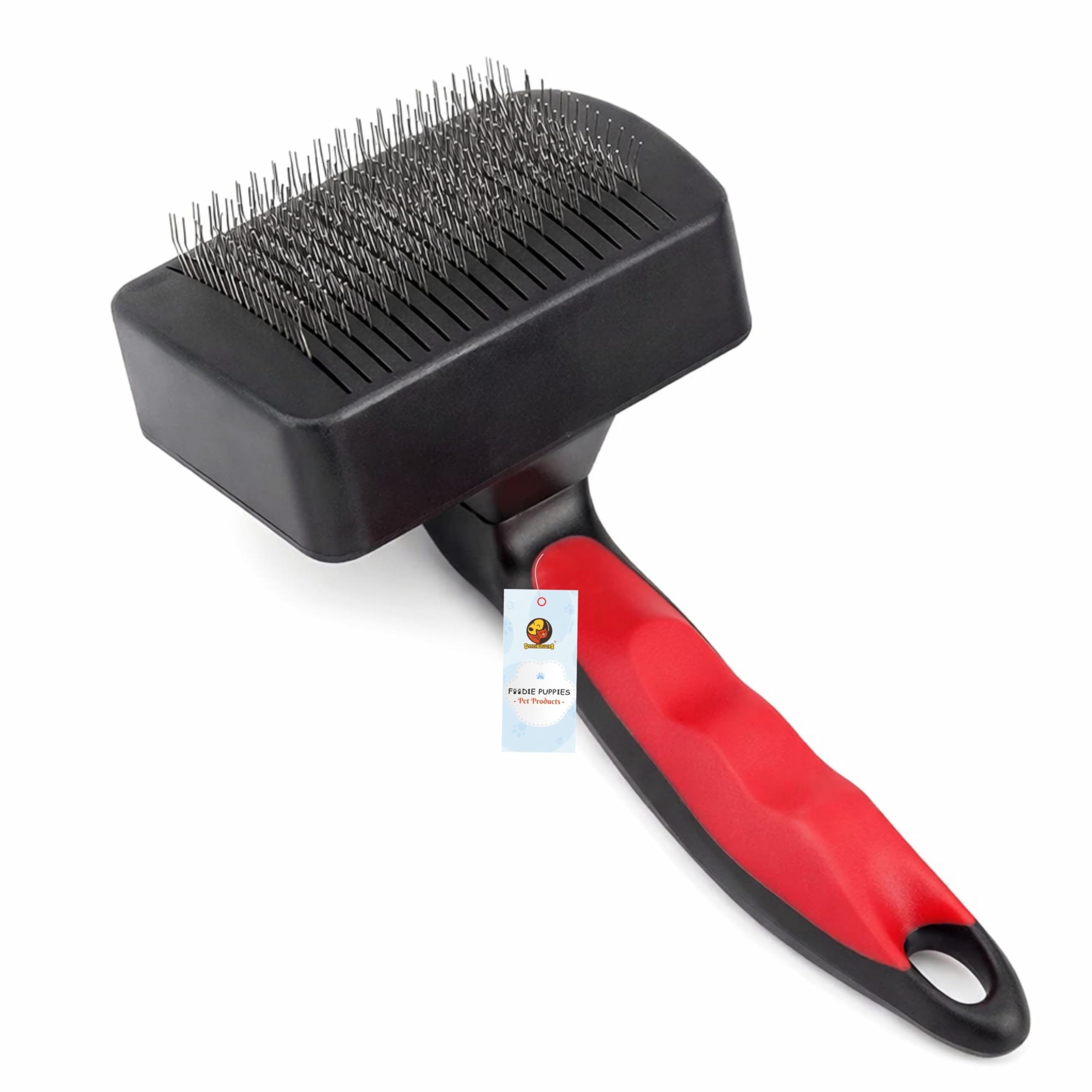 Foodie Puppies Pet Grooming Slicker Brush For Puppies, Dogs, And Cats  (Red  Medium) | Removes Loose Undercoat Mats And Tangle