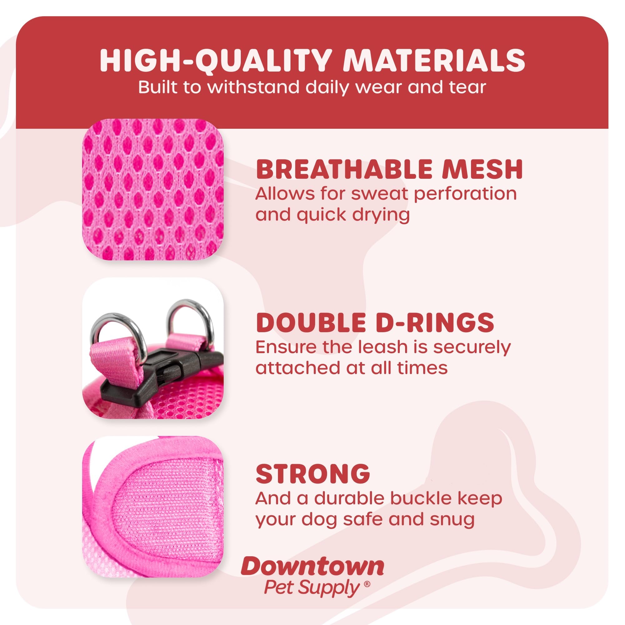Downtown Pet Supply Step In Dog Harness For Small Dogs No Pull, Small, Pink