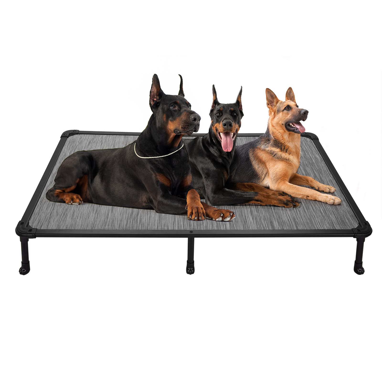 Veehoo Chew Proof Elevated Dog Bed - Cooling Raised Pet Cot- Rustless Aluminum Frame And Durable Textilene Mesh, Unique Designed