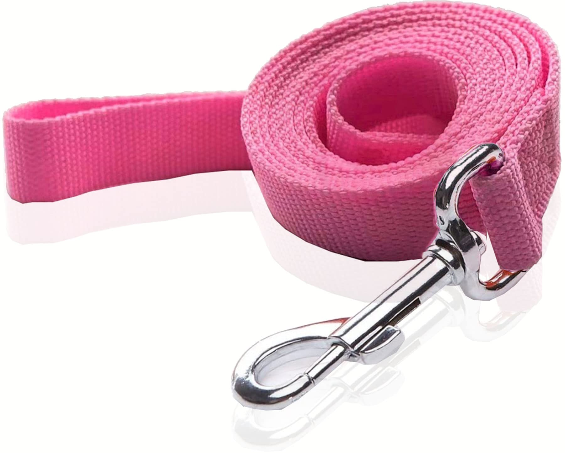 Nylon Dog Leash 4 Ft 5 Feet 6 Foot Long, Walking Training Dog Leashes For Medium Large Dogs, 1 Inch Wide (3/4'' X 6 Ft, Pink)