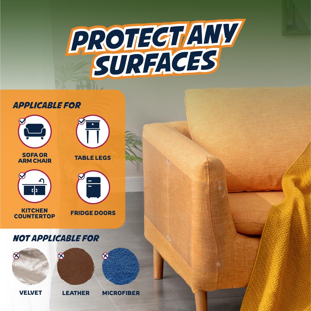 Panther Armor 18-Pack Furniture Protectors From Cats Scratch - Couch Protector For Cats & Dogs - Anti Scratch Furniture Protector - Couch Covers For Protection, For Pets Claws