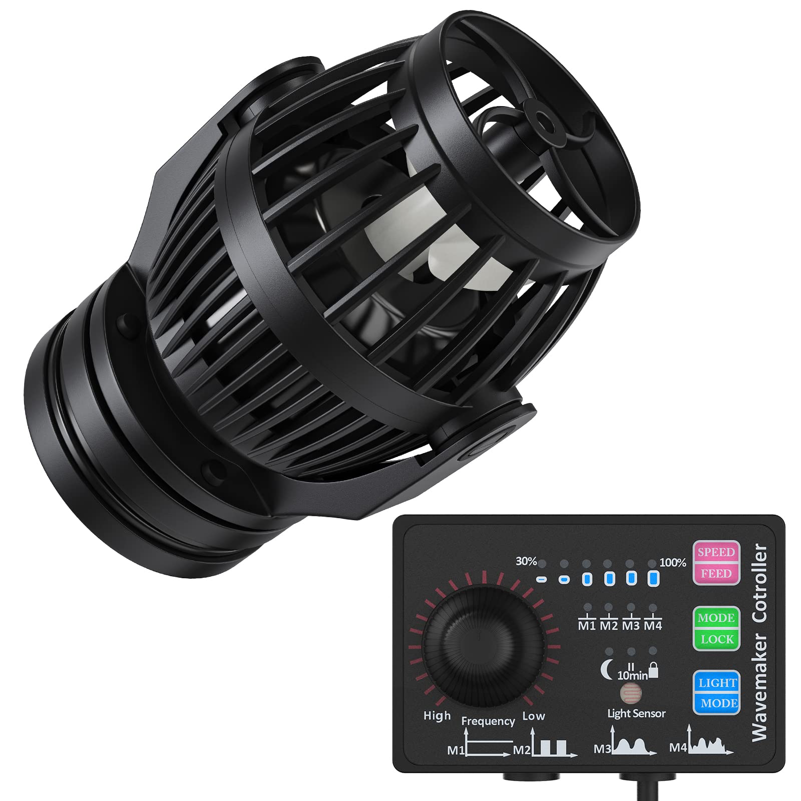 Uniclife Aquarium Wave Maker for 120-300 Gallon Fish Tanks 3400 GPH Adjustable Circulation Pump with Controller and Strong Magne