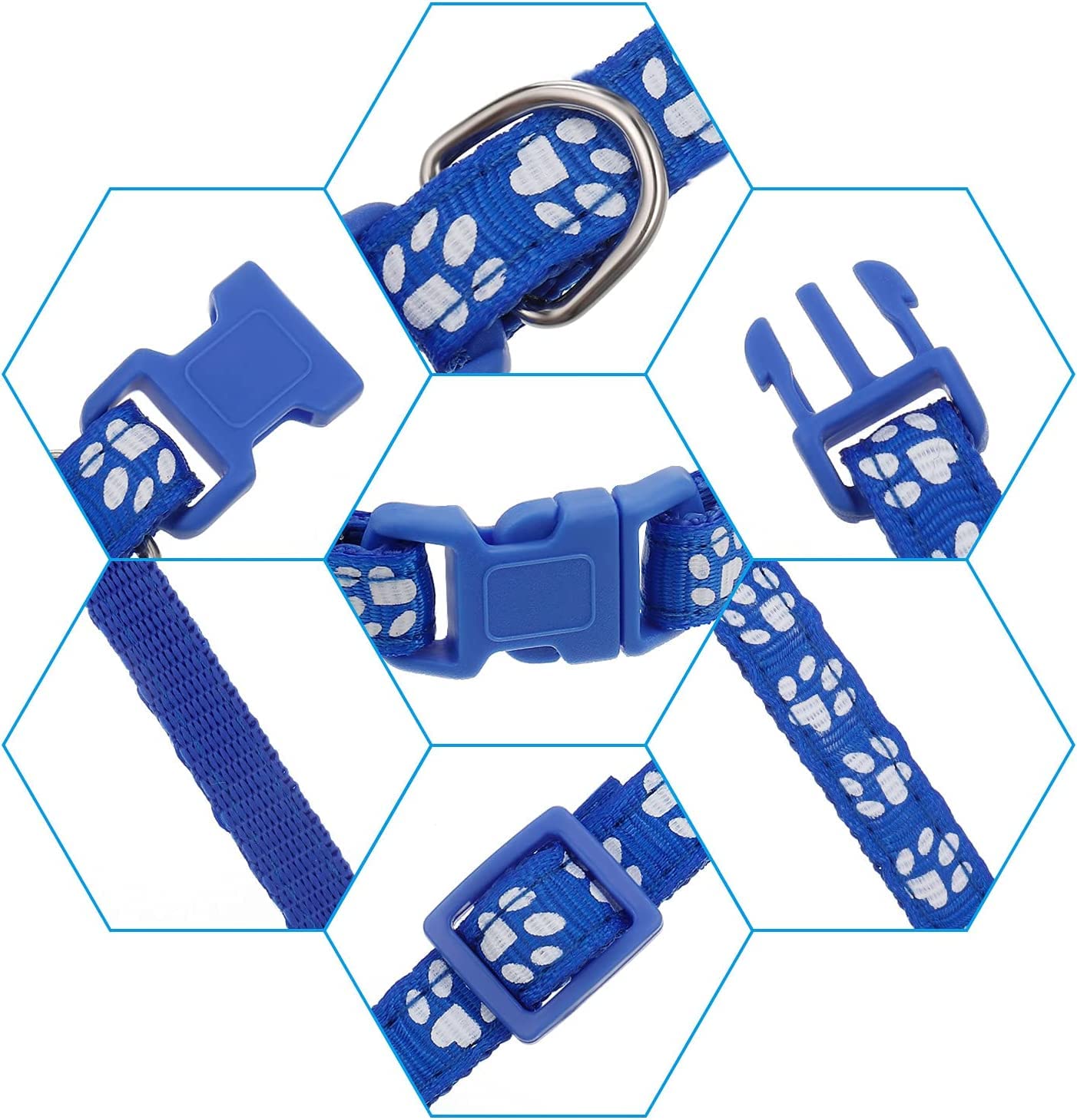 Chenkaiyang 12 Pack Puppy Collars For Litter, Adjustable Puppy Id Collars Soft Nylon Whelping Collars For Newborn Litter Puppy Pets