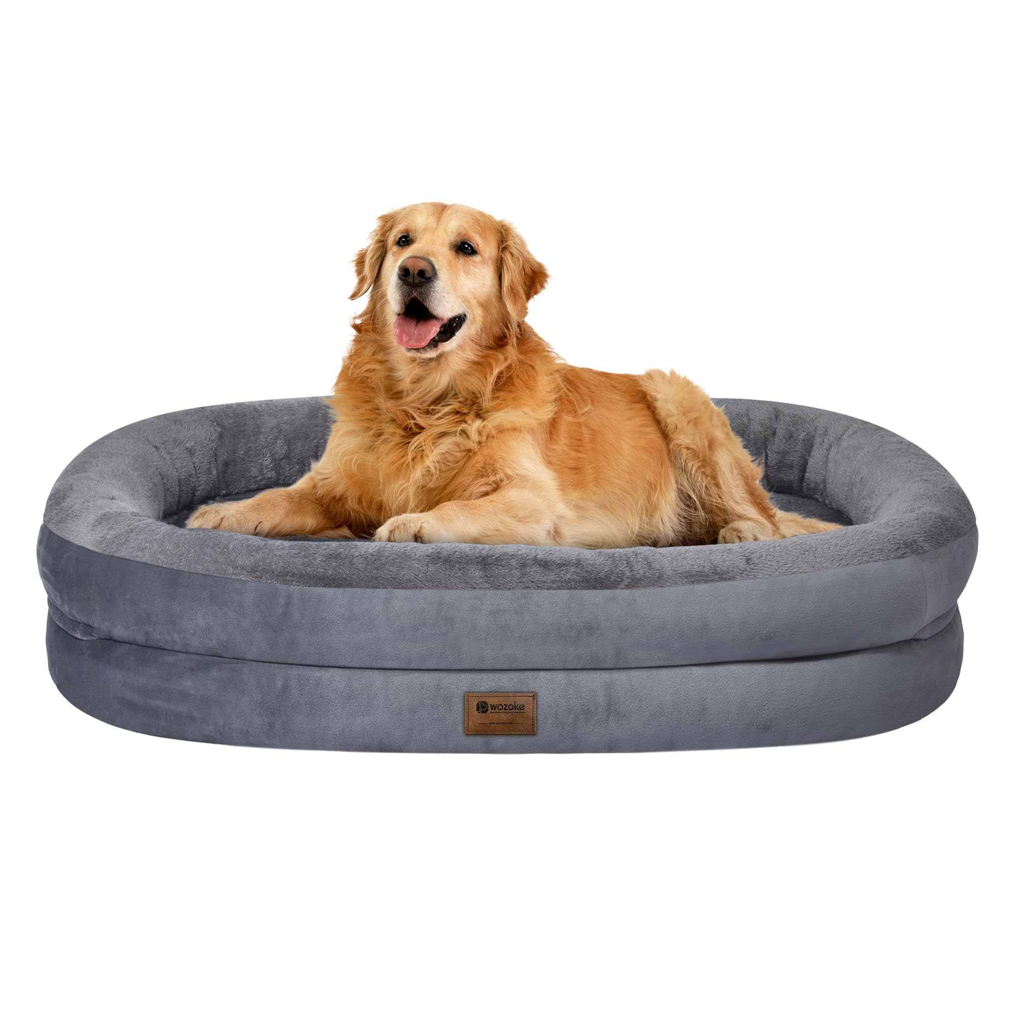 Orthopedic Washable Large Dog Bed: Waterproof Pet Bed with Bolsters - Removable Washable Cover for L XL XXL Large Sized Dog Bed 