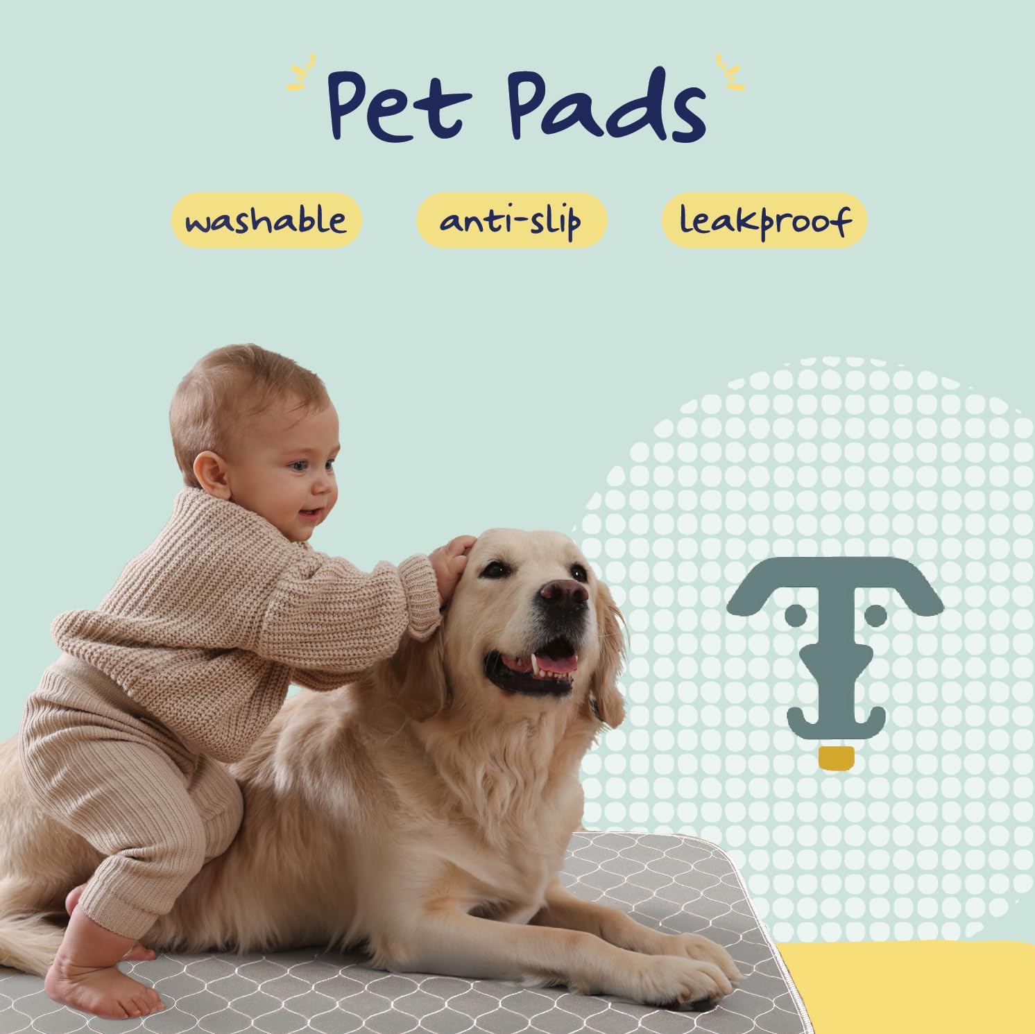 Katziela Washable Pet Pads (2 Pack 36In X 31In)Super Absorbent Waterproof Reusable Dog Pee Pads For Dogs Washable Puppy Pads For