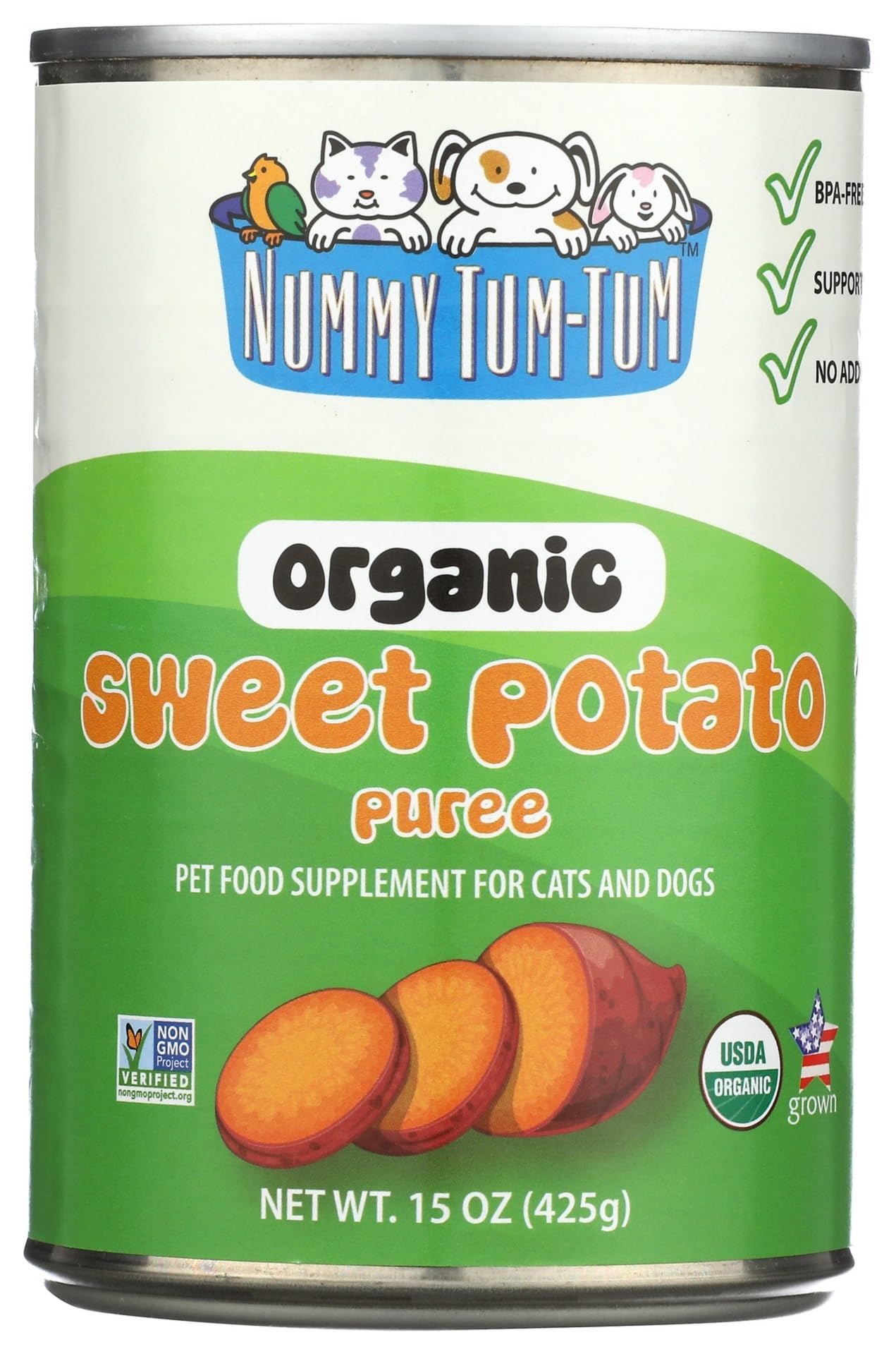 Nummy Tum Tum Organic Sweet Potato For Dogs & Cats, 15 Ounce (Pack of 12)
