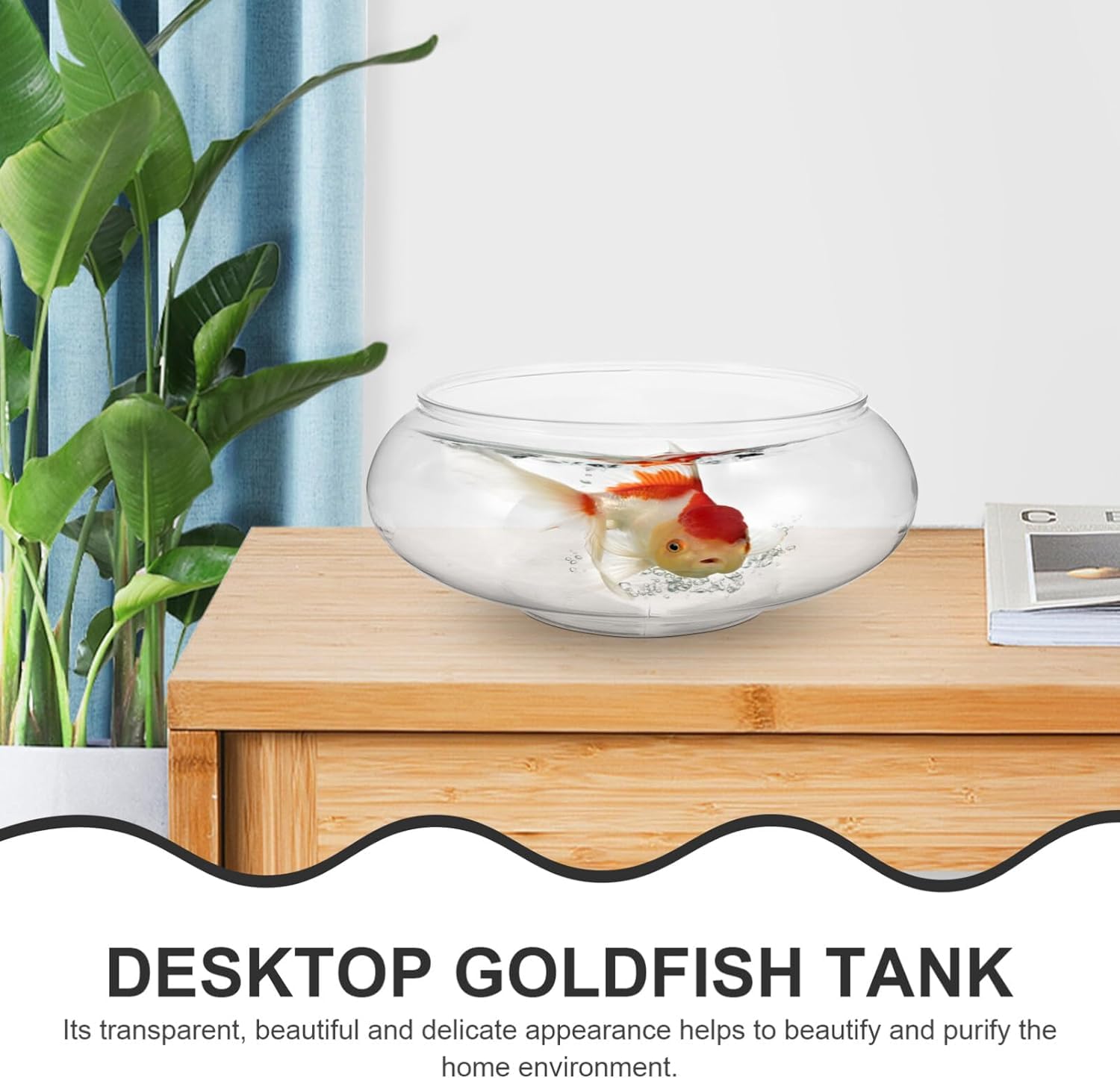 Clear Fish Bowl Vase Bubble Bowl Round Shallow Planter Plastic Container Fish Bowl Aquatic Plant Pot Daffodil Pot Hydroponic Pla