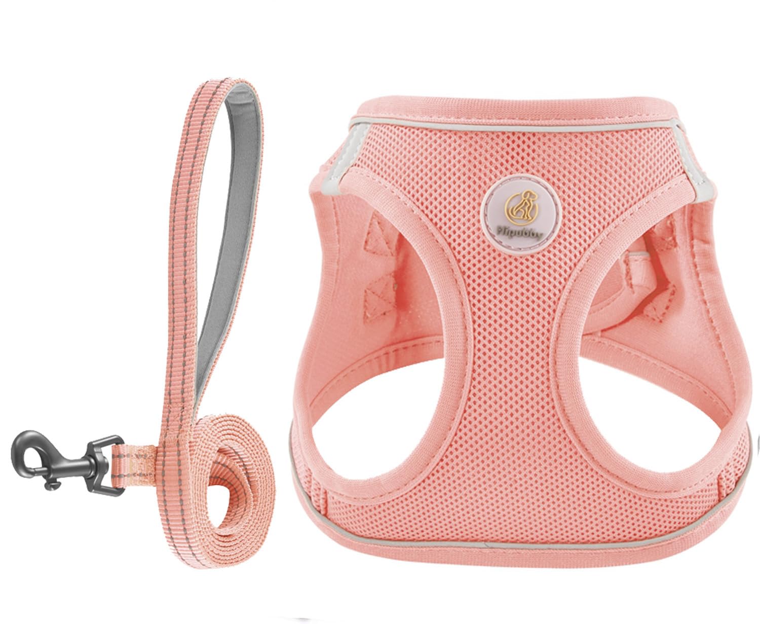 Hipubby Dog Harness And Leash Set, No Pull Soft Mesh Pet Harness For Small Medium Dogs, Cats - Step In Adjustable Reflective Pup