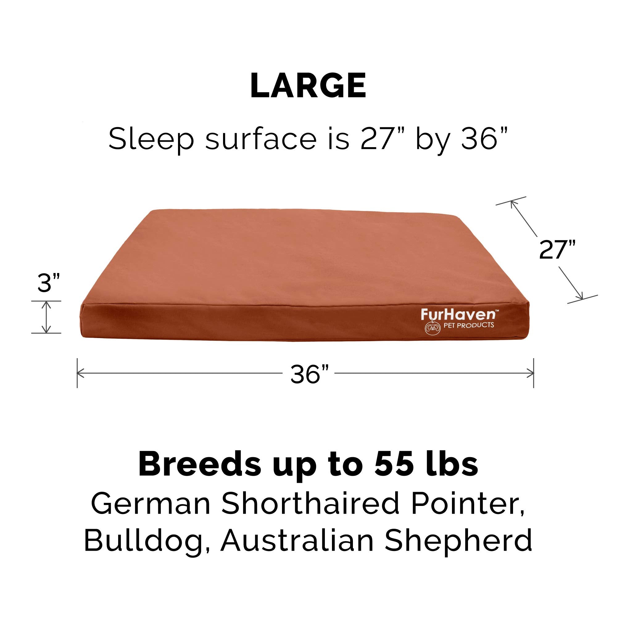 Furhaven Water-Resistant Cooling Gel Dog Bed for Large/Medium Dogs w/ Removable Washable Cover, For Dogs Up to 55 lbs - Indoor/O