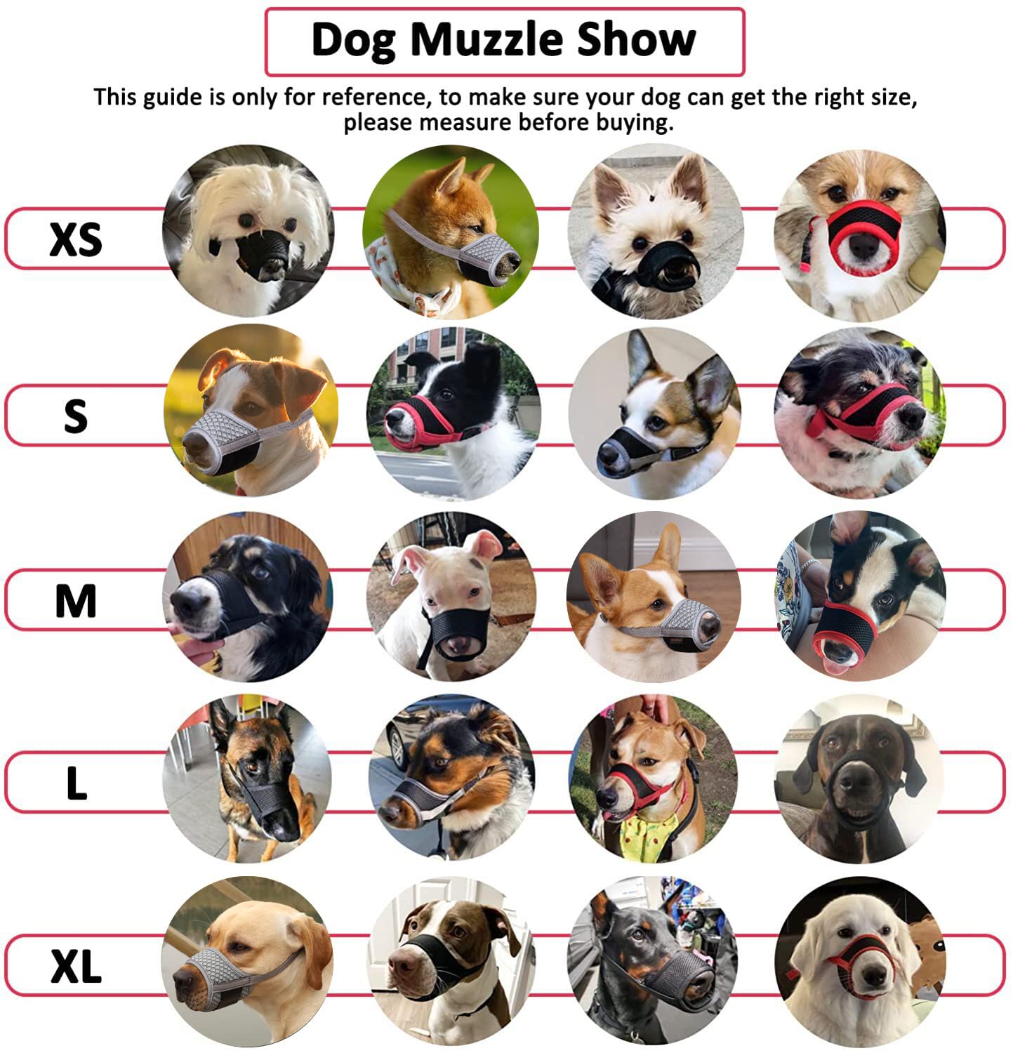 Mayerzon Dog Muzzle, Soft Muzzle For Small Medium Dogs Dachshund Corgi Poodle, Adjustable Reflective Muzzles For Biting Chewing And Grooming, Breathable Mesh