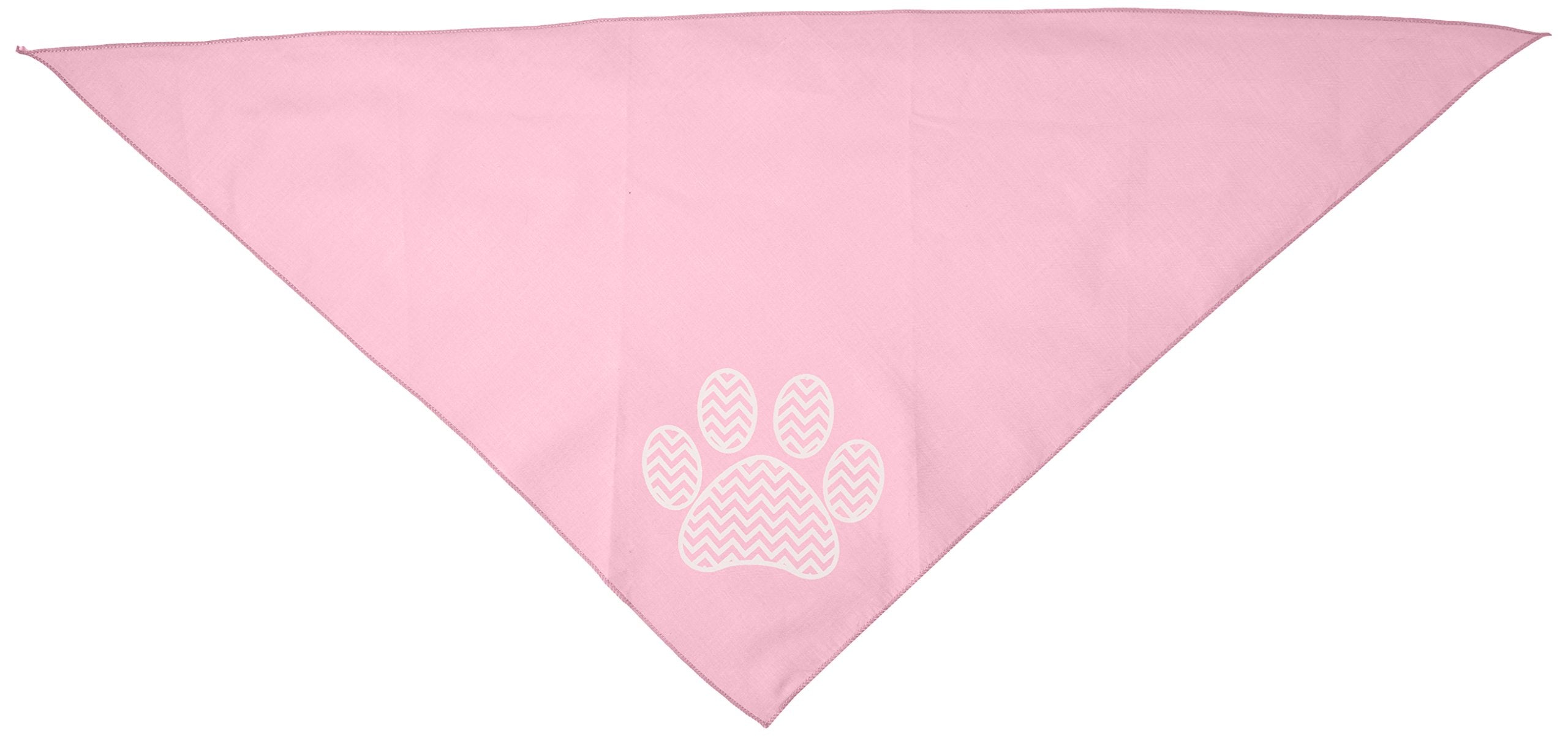 Mirage Pet Products Chevron Paw Screen Print Bandana, Light Pink, Large