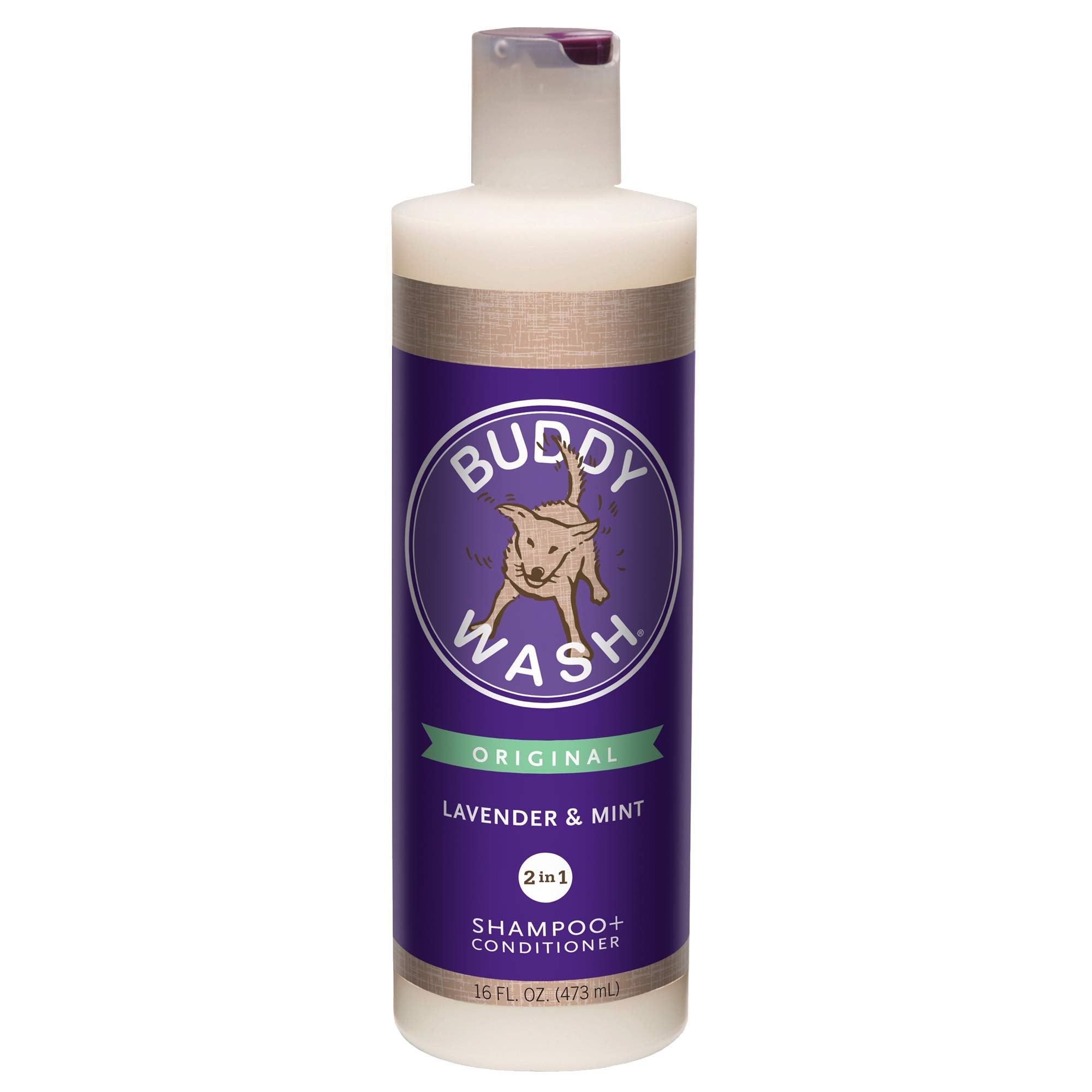 Buddy Wash 2-In-1 Dog Shampoo And Conditioner For Dog Grooming, Lavender & Mint, 16 Oz. Bottle