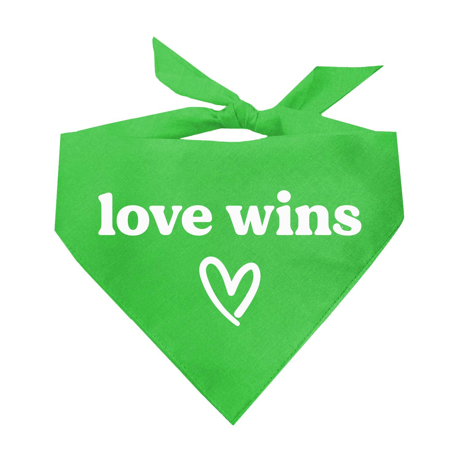Love Wins Dog Bandana | 100% Cotton Adjustable Triangle | Made In Usa | Pride Day | Lgbtq+ | Rainbow | Parade |Lime, One Size (7