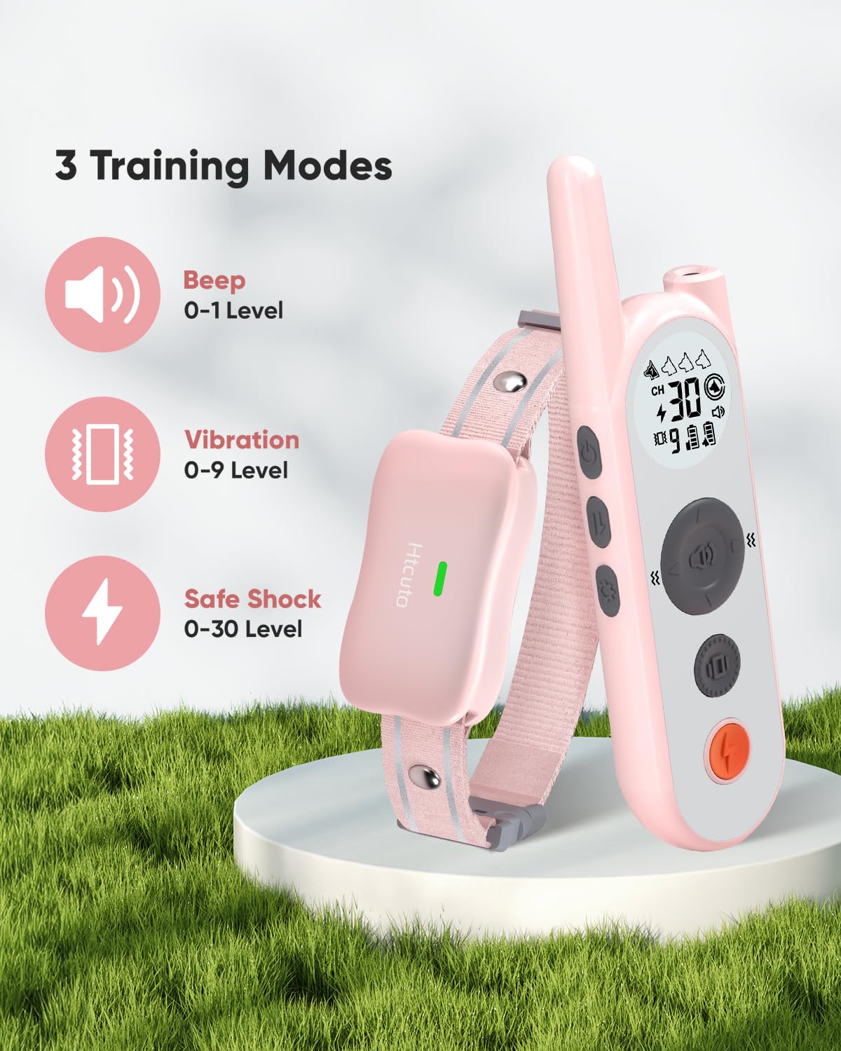 Htcuto Wireless Dog Fence System Electric Fence For Dogs 6000Ft Shock Collar For Dogs Training Collar With Remote Waterproof Rec