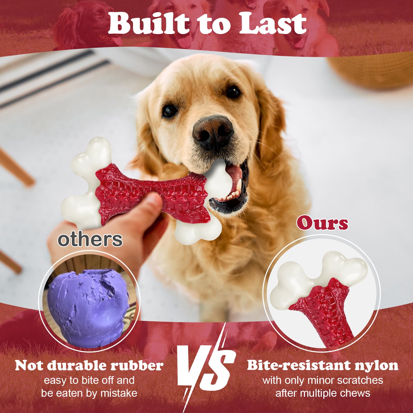 Kseroo Tough Dog Toys, Dog Toys For Aggressive Chewers Large Breed, Aggressive Chew Toys For Large Dogs (2 Pack)