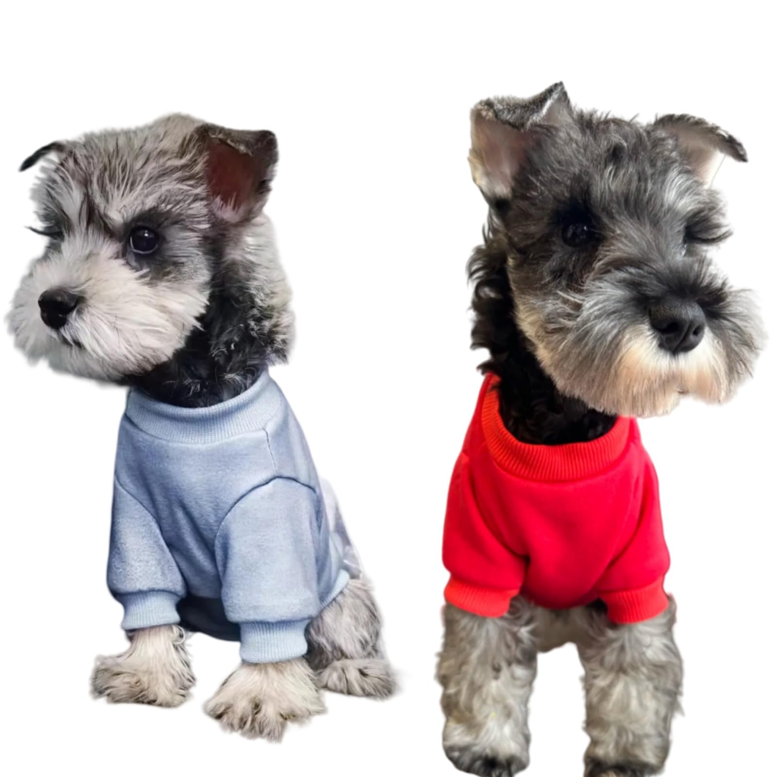 Anhome 2 Pieces Dog Sweater For Small Dogs & Puppies, Soft & Warm, Red & Blue, Small