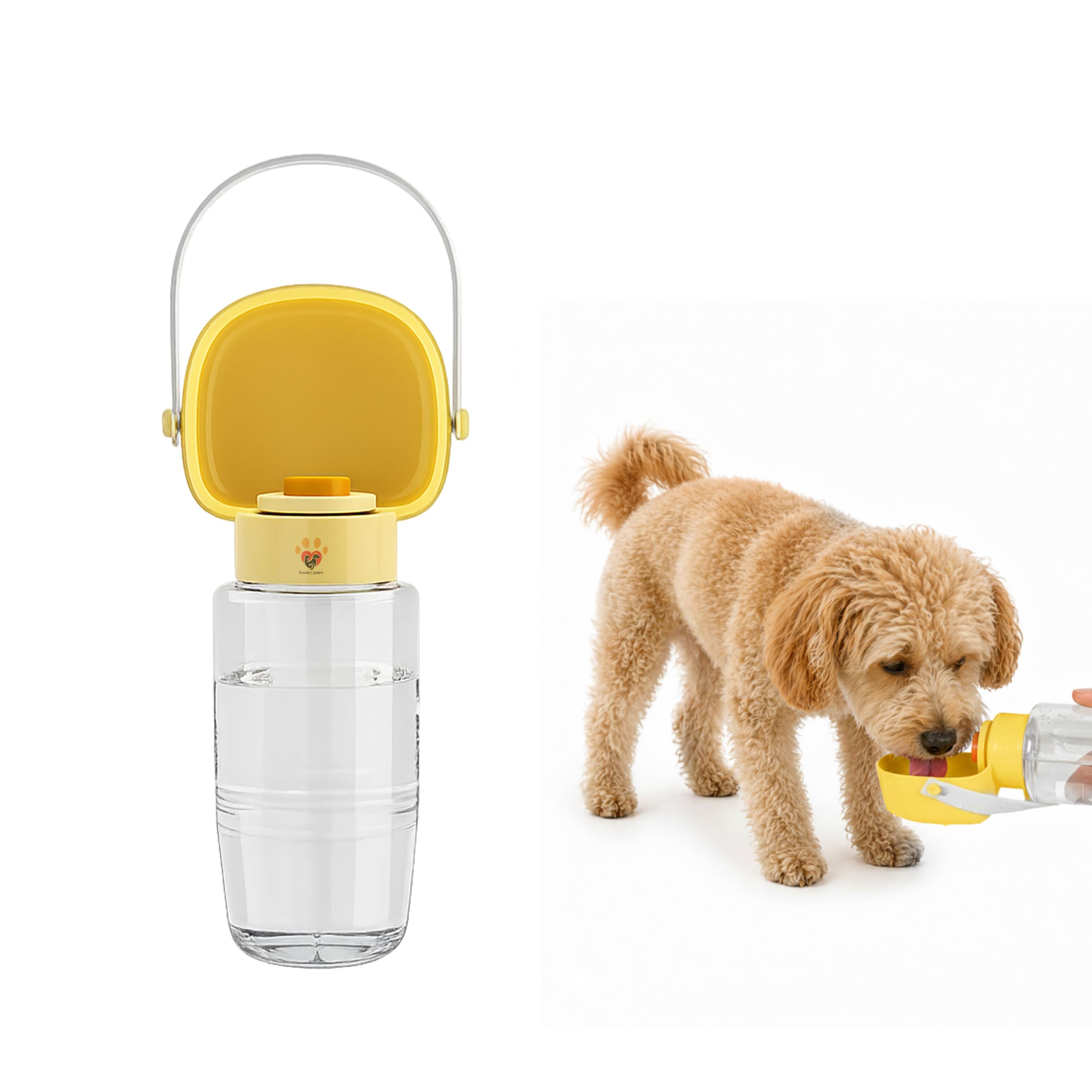 Portable Pet Water Bottle | 550ml Capacity | Leak Proof Pet Water Dispenser for Dogs, Cats & Puppies | Travel Drinking Feeder fo