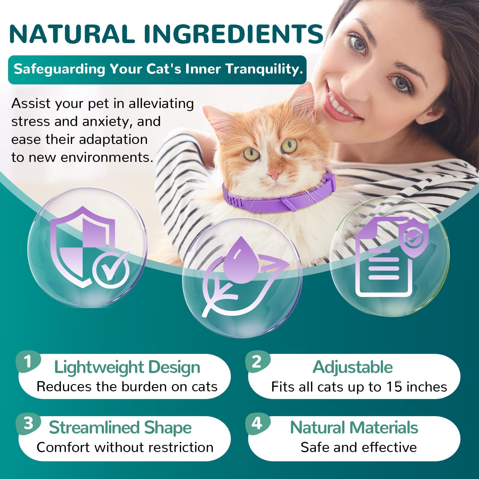 Trail Tail Calming Collar For Cats, Pheromone Collar For Cat Anxiety Relief (Grey, 2 Pack)
