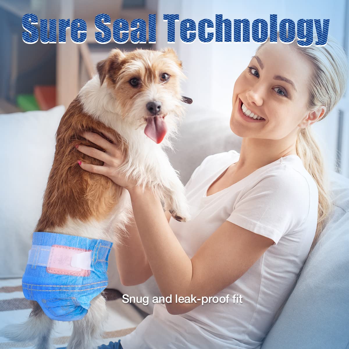 Pet Soft Dog Diapers Female - Disposable Dog Diapers, Cat Diapers For Female Cats, Puppy Diapers 48Pcs Medium