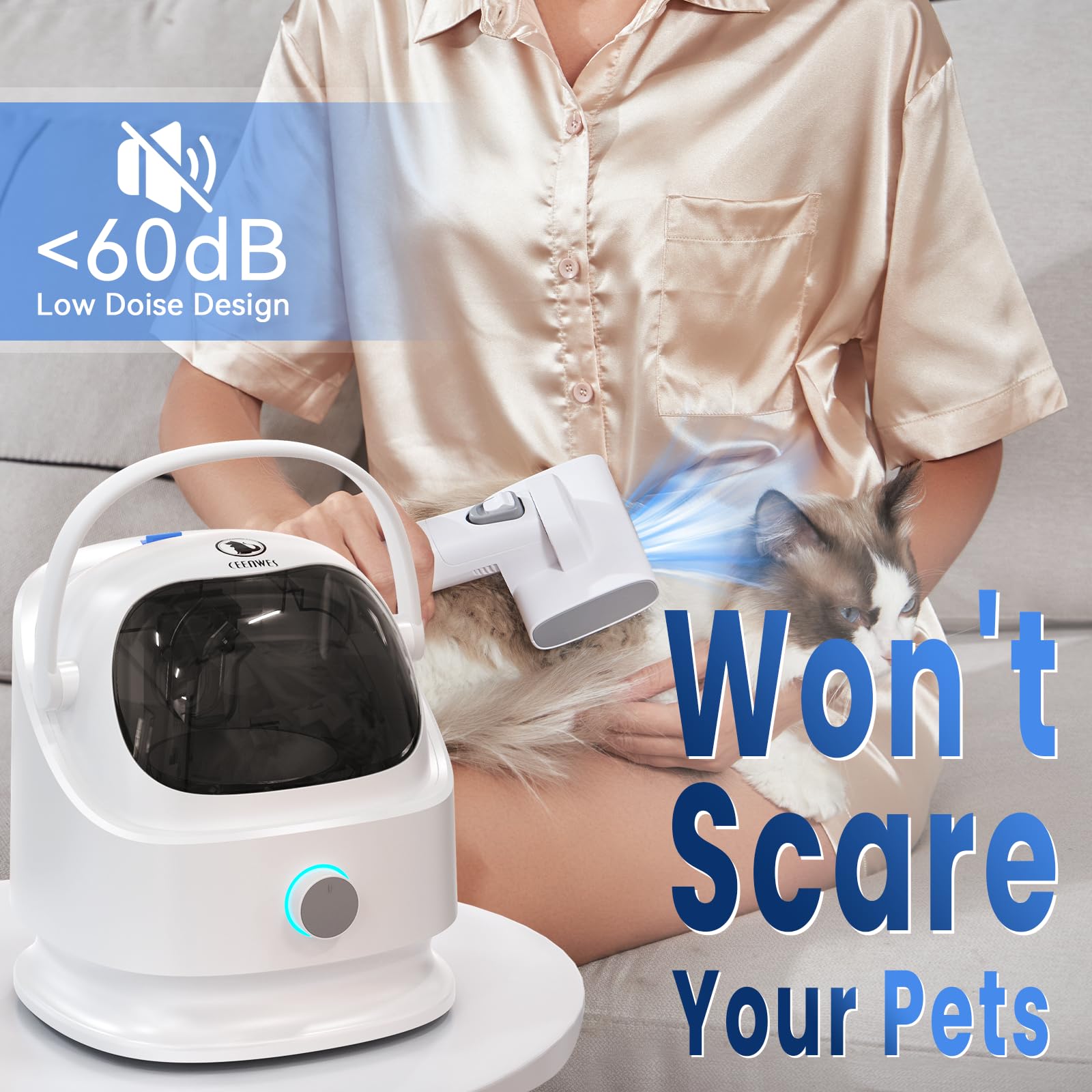3L Dog Grooming Vacuum Dog Grooming Kit Professional Dog Hair Vacuum Pet Grooming Vacuum Pet Hair Removal Tool Dog Clipper Pet G