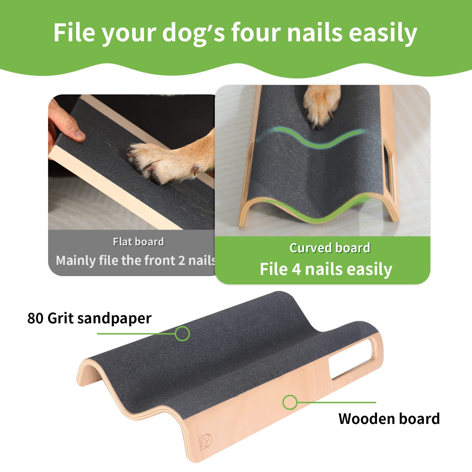 Lovintry M-Shaped Dog Scratch Pad For Nails, Dog Nail File Toy For Dog Nail Maintenance, Shortened Dogs Side Nails Easily (L)