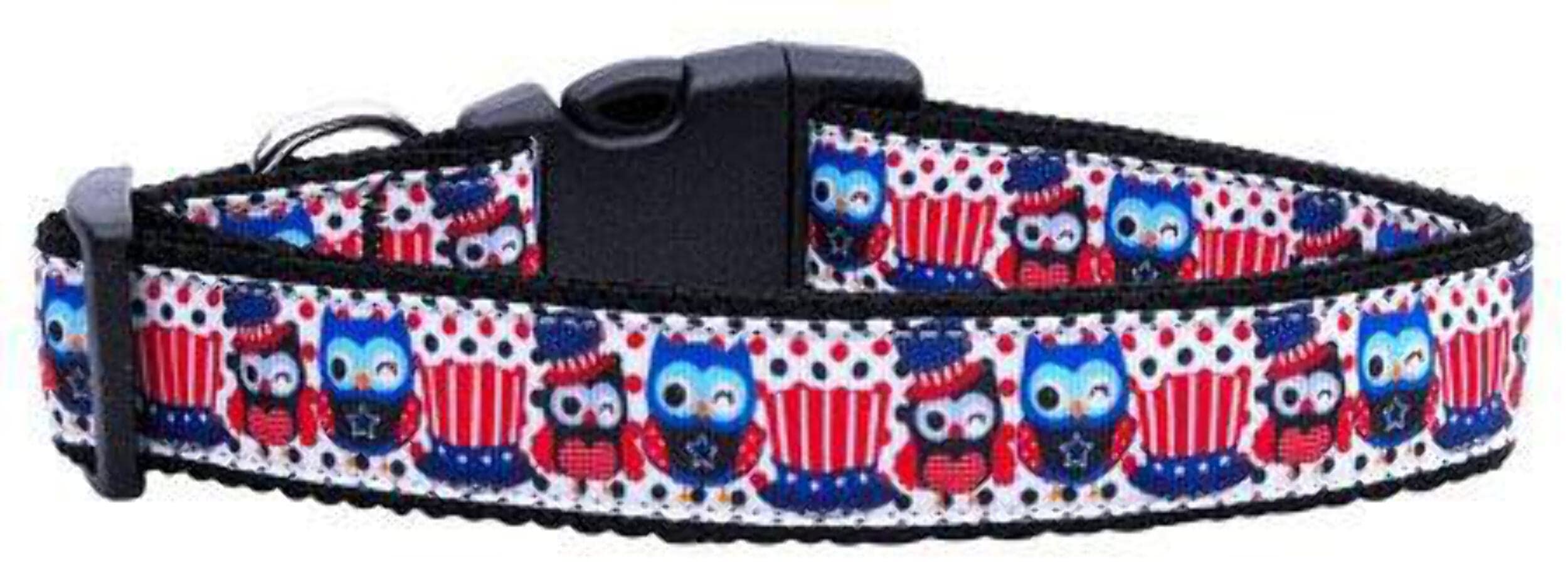 Pet Dog & Cat Nylon Collar or Leash, "Proud Owls" Cat Collar