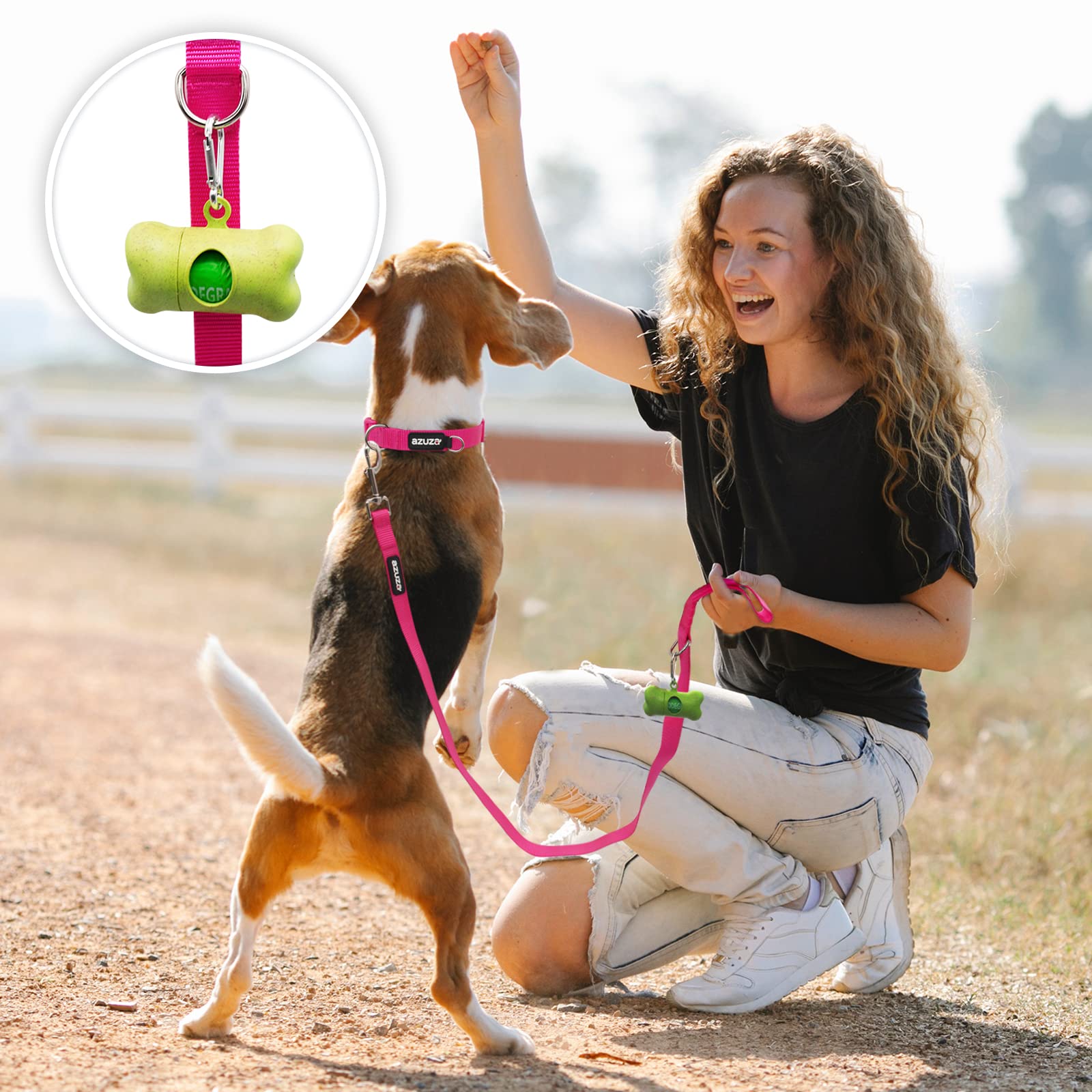 Azuza 3 Pack Nylon Dog Leashes,Strong & Durable Basic Style Leash With Easy To Use Collar Hook,Available In Multiple Lengths For