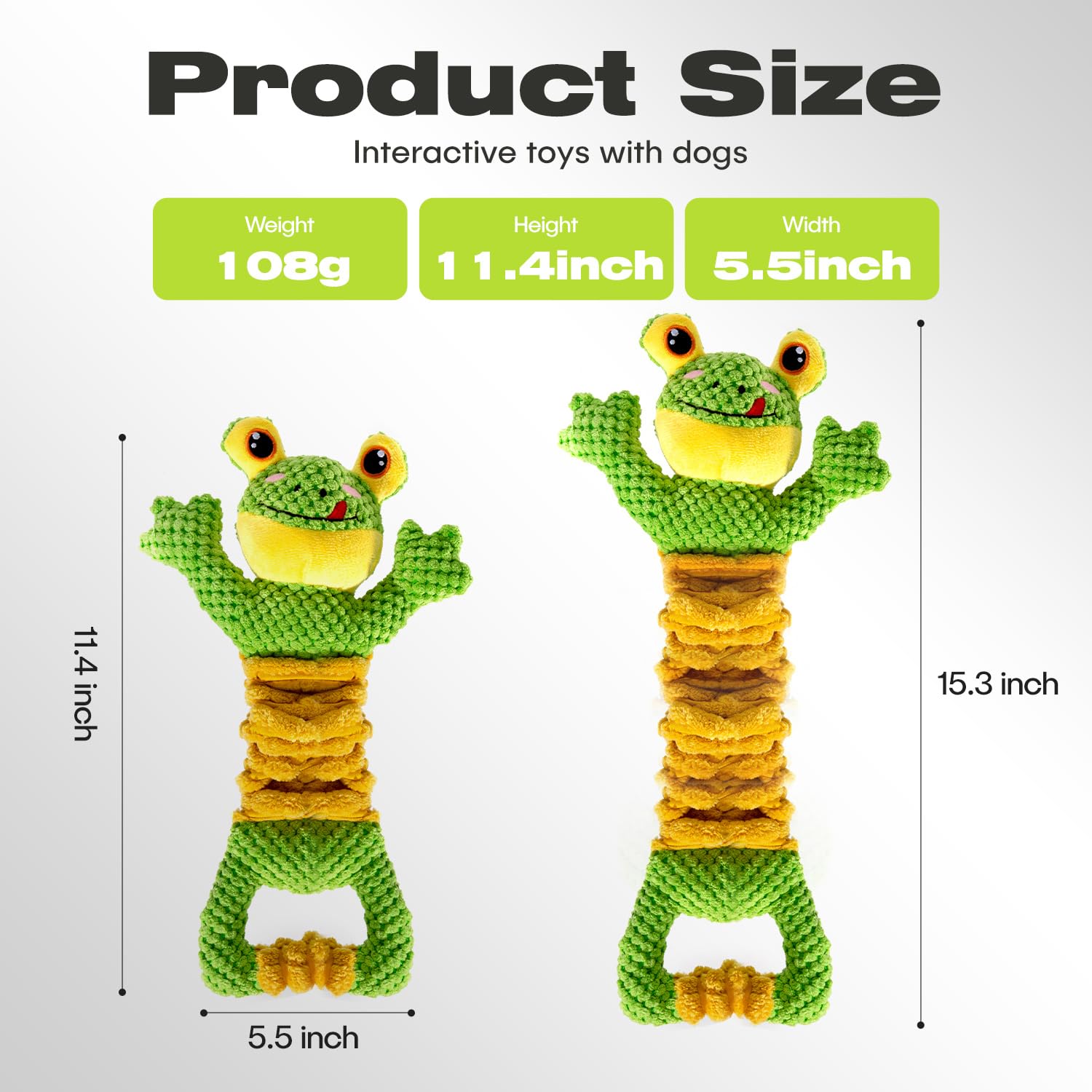 Sedioso Dog Tug Toy, Durable Dog Toys Large Breed, Tug Of War Dog Squeaky Toy, Stuffed Plush Dog Toys With Crinkle Paper For Sma
