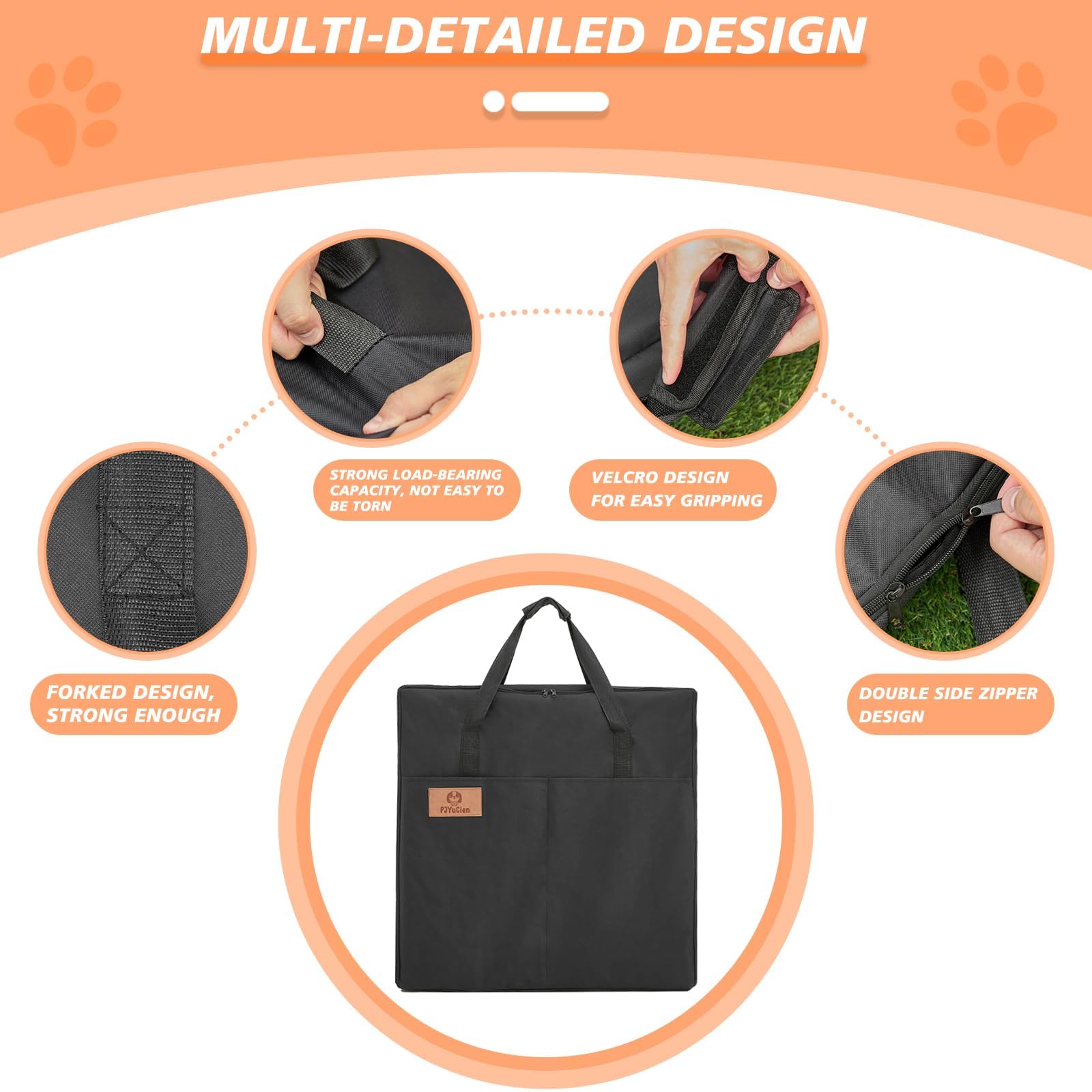 Pjyucien Dog Playpen Storage Bag, Suitable For 24''X30'' Foldable Exercise Pet Playpen, Dog Fence- Oxford Cloth Fabric, Waterpro