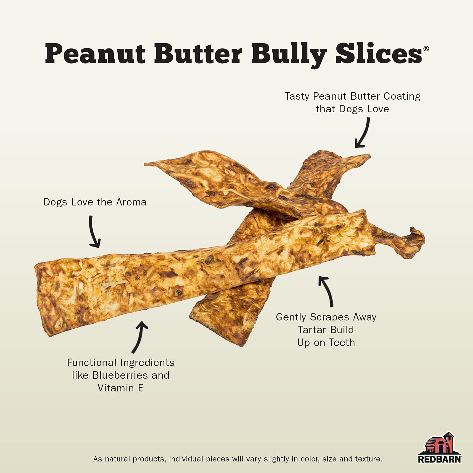 Redbarn Bully Slices for Dogs | Highly Palatable, Long-Lasting Natural Dental Treats with Functional Ingredients, 9 oz. (Pack of