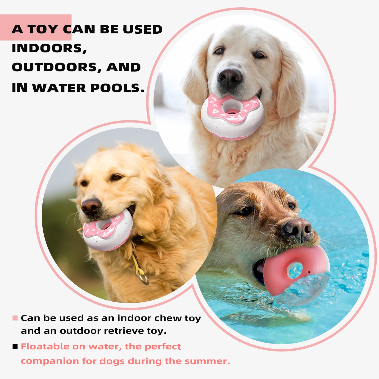 Monotre Dog Chew Toys for Aggressive Chewers, Indestructible Tough Squeaky Mental Stimulation Teeth Grinding Interactive Dog Che