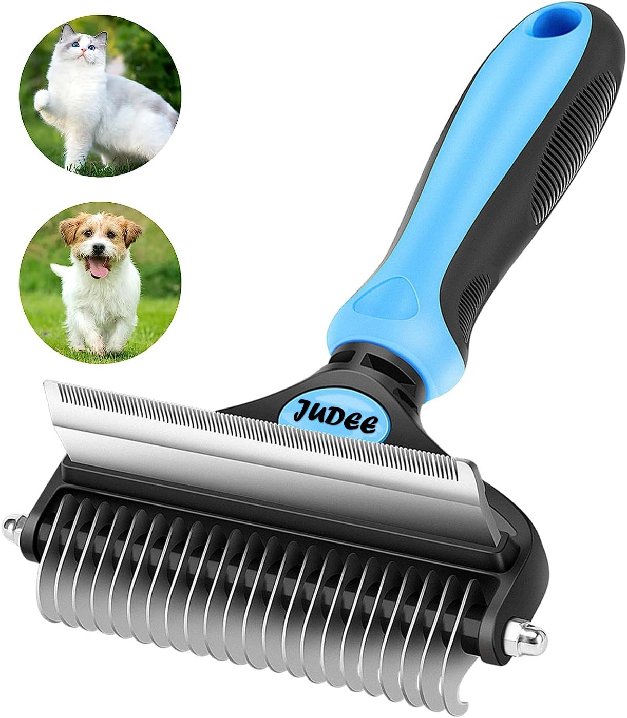 Judee Dog Hair Comb For Dematting And Deshedding | 2In1 Tool Pet Grooming Brush | Dog Hair Brushes For Shedding And Removing M