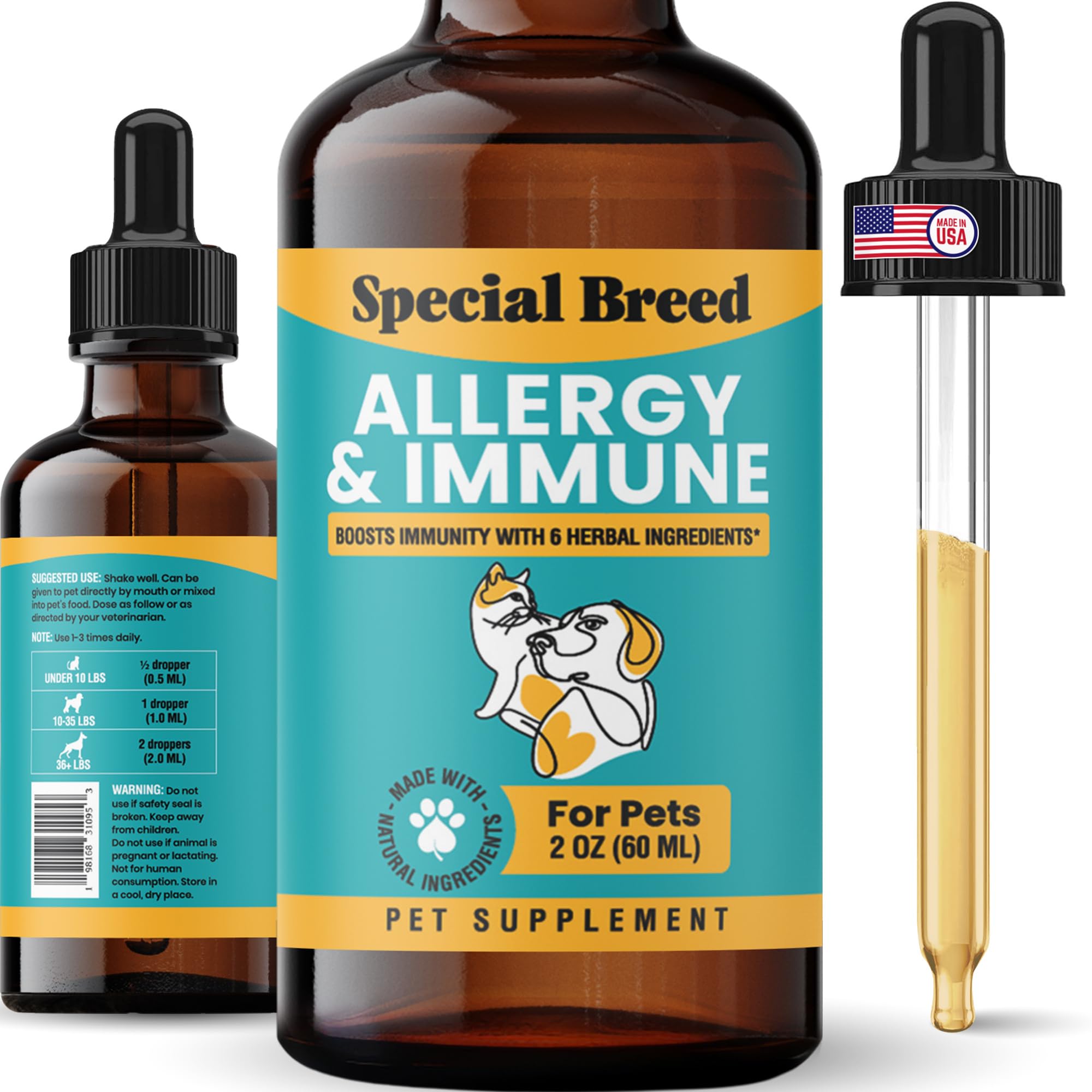 Special Breed Allergy & Immune with Elderberry, Allergy Relief for Cats and Dogs, Anti Itch Treatment, Relief for Pet Allergies,