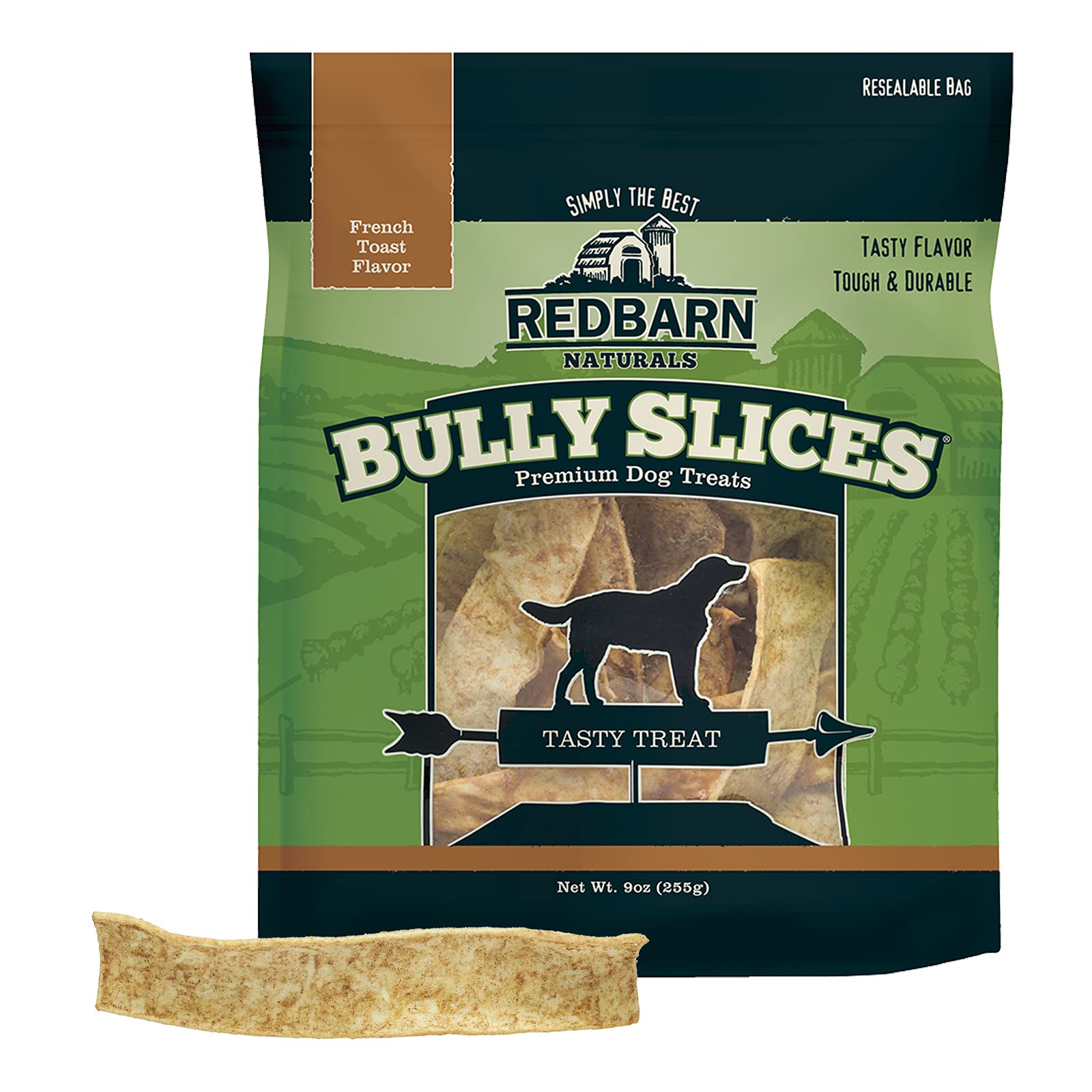 Redbarn Pet Products All-Natural Rawhide Bully Slices - French Toast Flavor - Premium Grain-Free Beef Hide Treats High Protein L