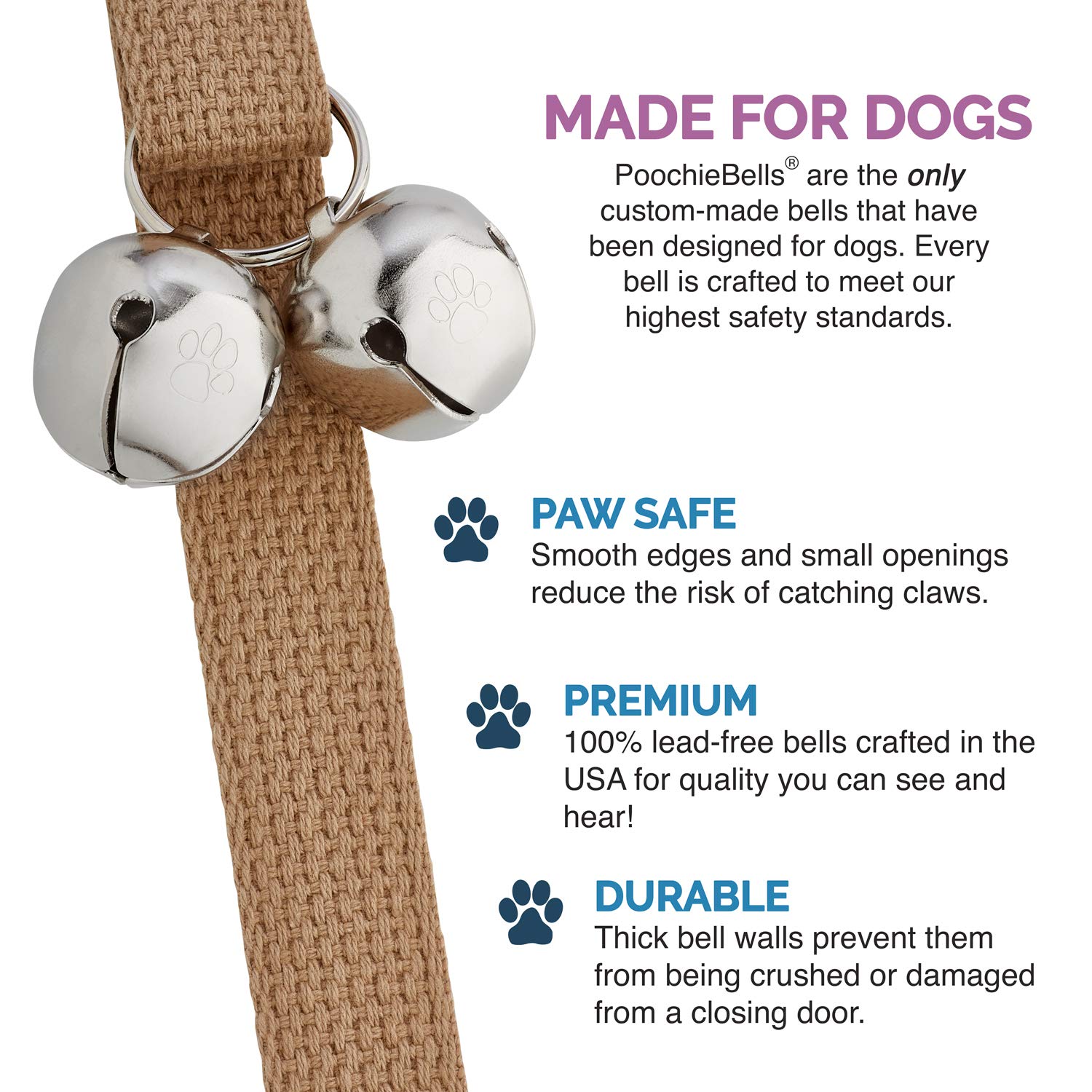 Premium Webbing Poochiebells Potty Training Dog Doorbells, Simple And Effective Puppy Housetraining Bell Tool With Easy, Step-By-Step Instructions