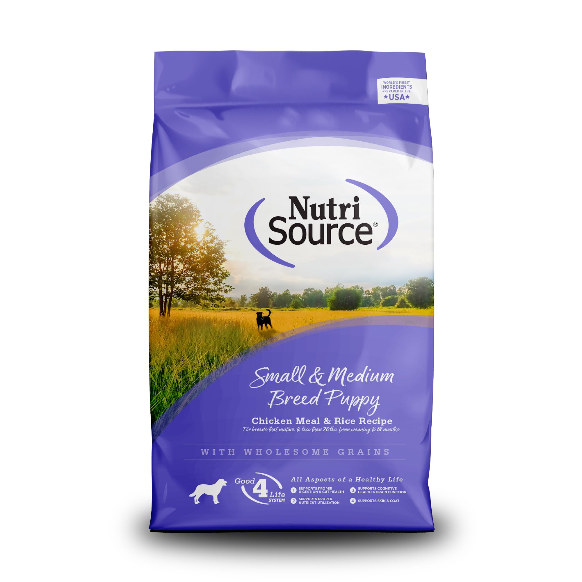 NutriSource Puppy Food for Small and Medium Breeds, Chicken Meal and Rice, 12LB