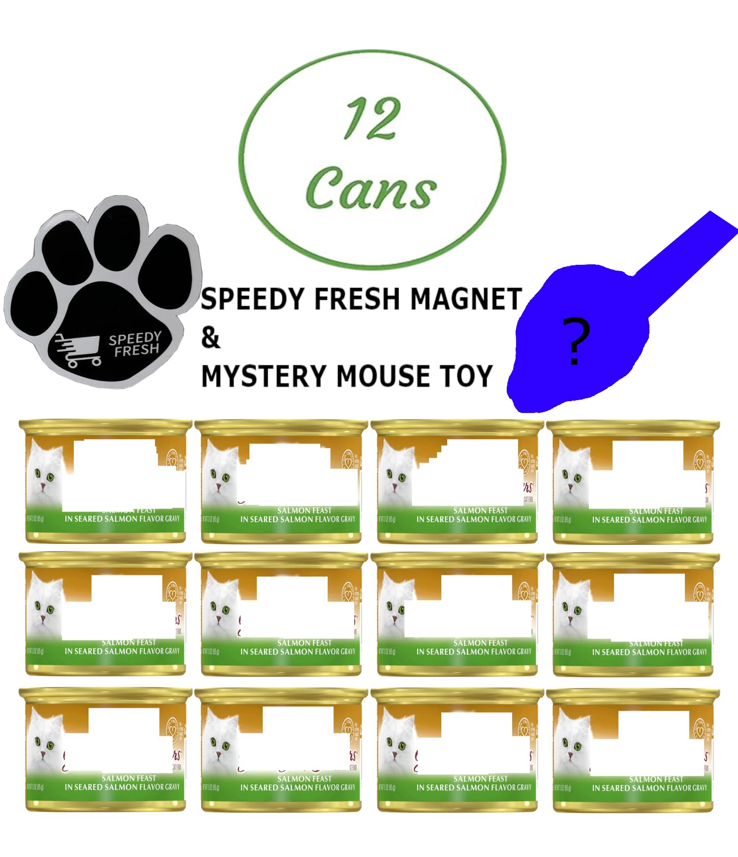 SPEEDY FRESH Fancy Feast Gourmet Wet Cat Food Gravy Lovers Salmon Feast, 12 cans Bundle