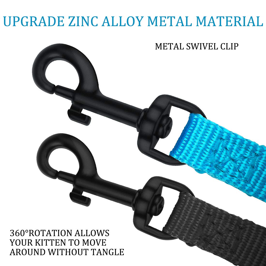 Doyoo 2 Pack Dog And Cat Leash With Easy To Use Collar Hook - Strong And Durable For Small And Medium Pets - Includes Collapsibl