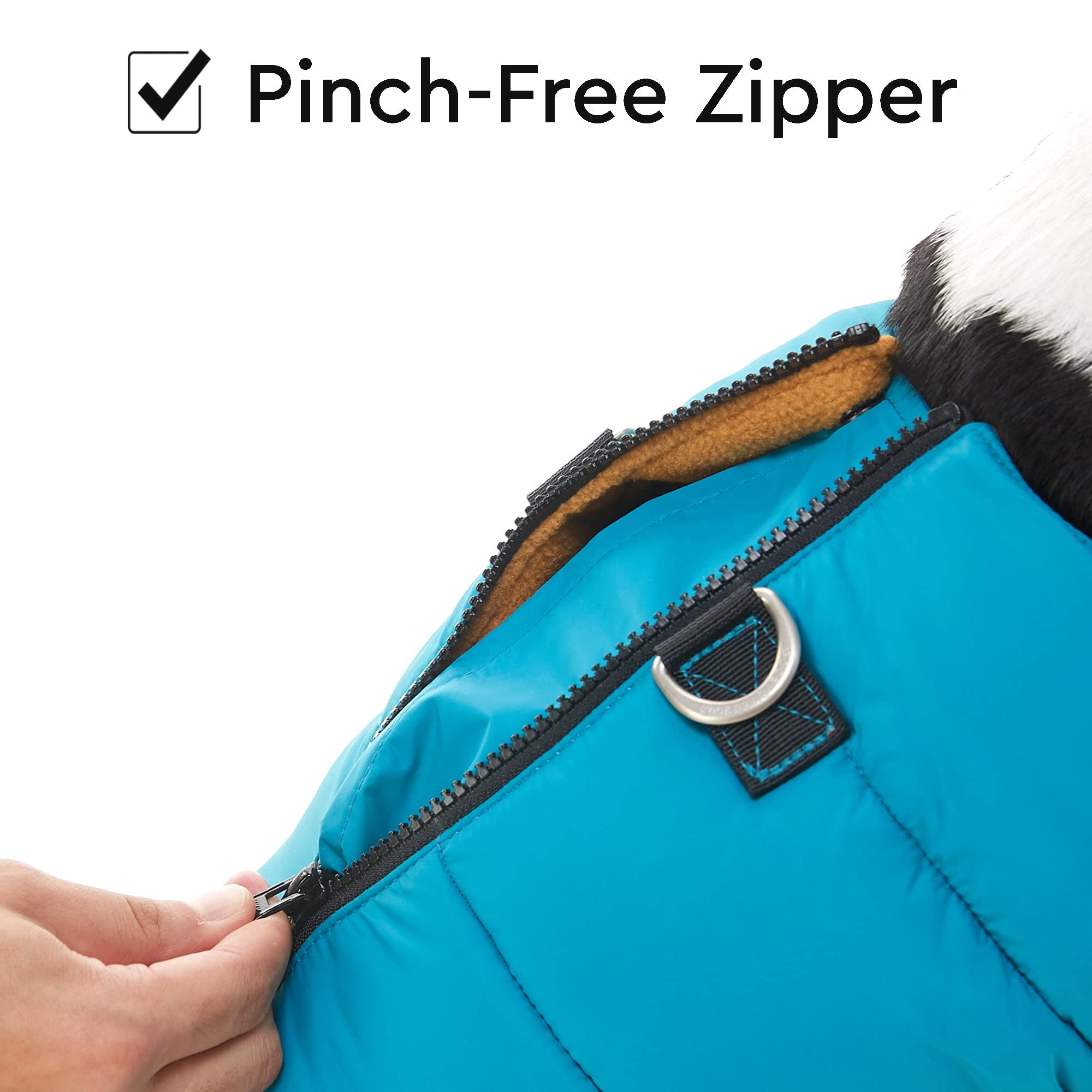 Gooby Padded Vest Dog Jacket - Solid Blue, Small - Warm Zip Up Dog Vest Fleece Jacket With Dual D Ring Leash - Winter Water Resi