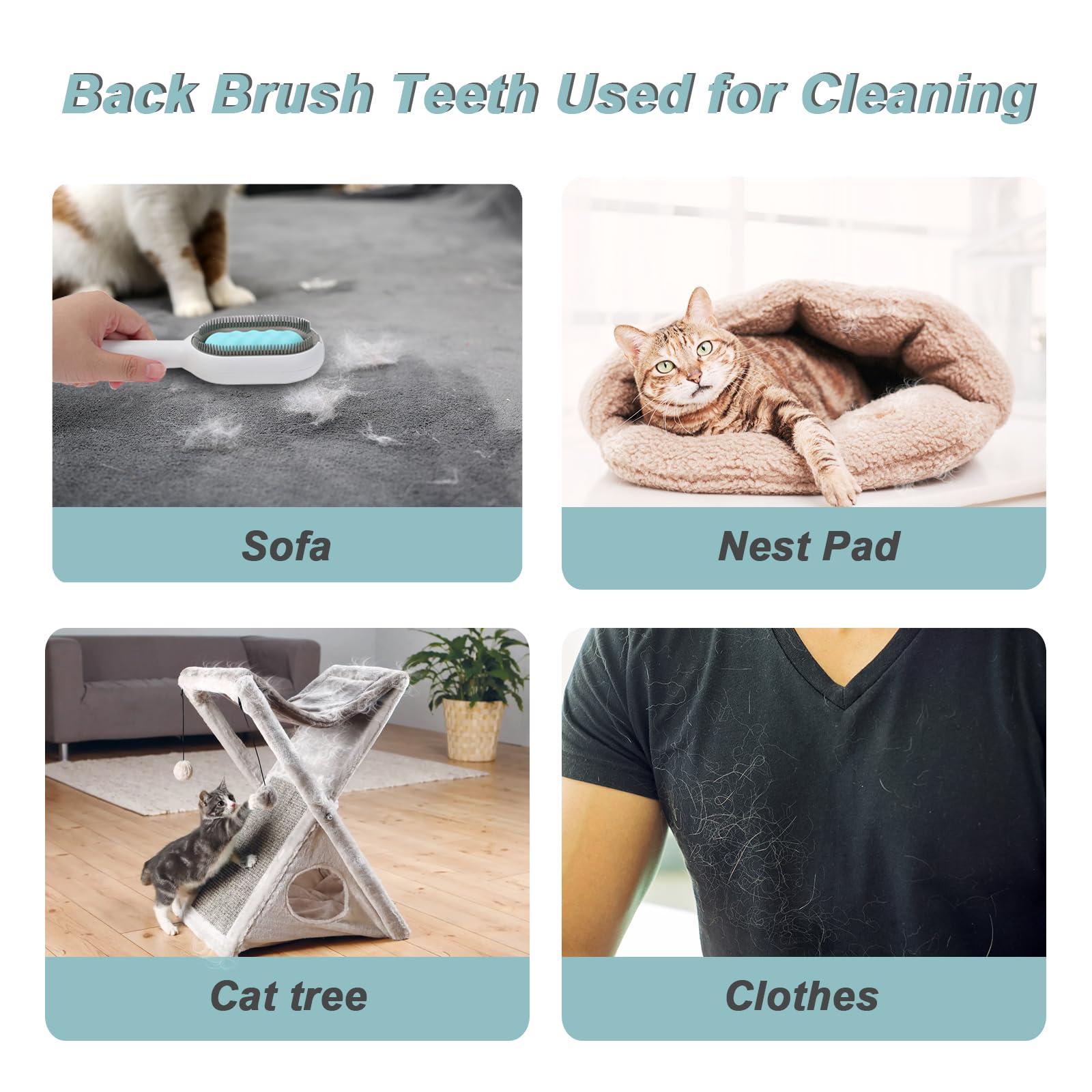 Dumpill Cat Hair Brush With Water, Sticky Brush 2.0 For Cats, 4 In 1 Cat Grooming Brush, Pet Hair Removal Comb With Water Tank,