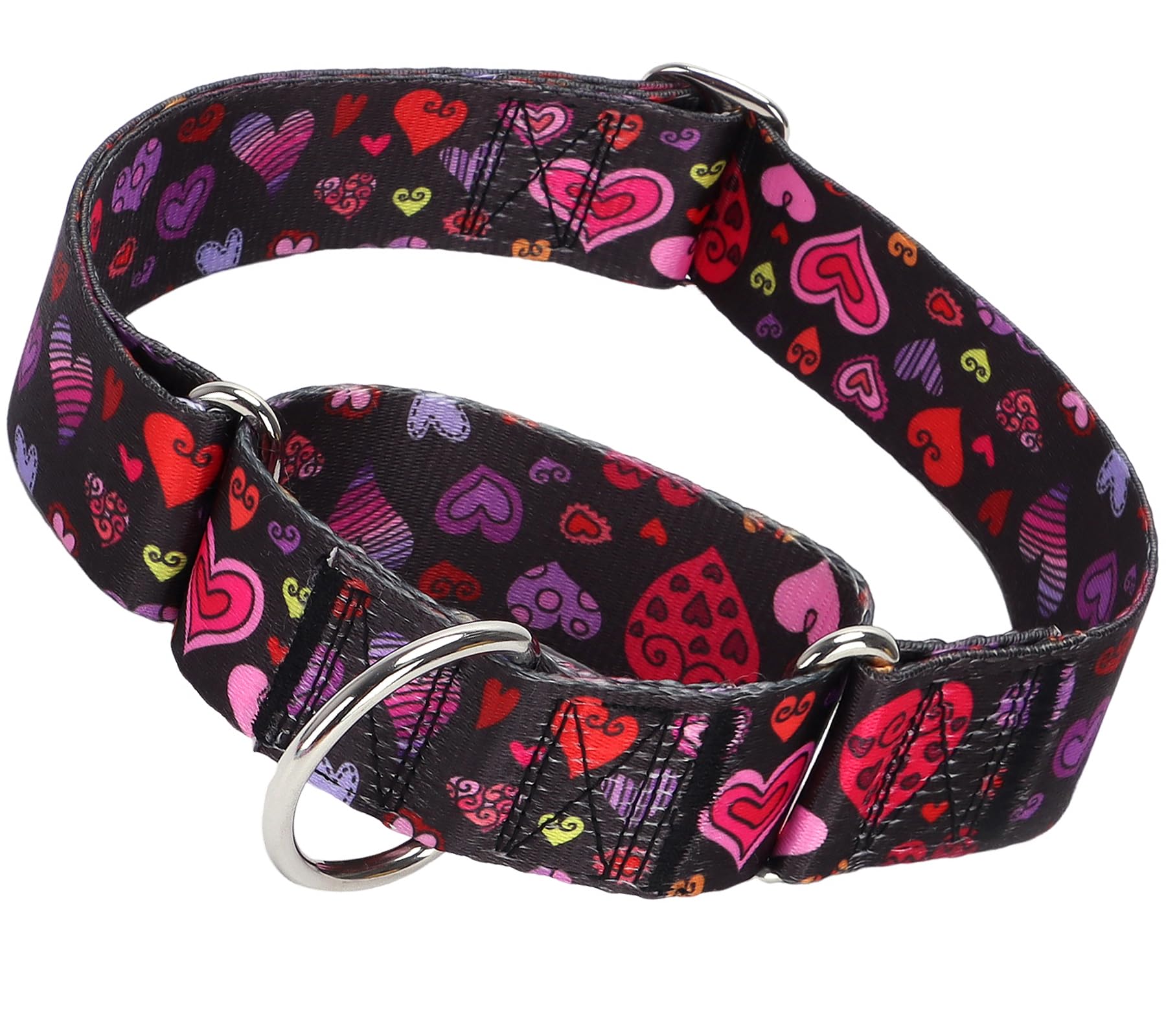 Valentine'S Day 1.5 Inch Wide Martingale Dog Collar, Cute Loving Heart Collar For Medium Large Extra Large Dogs -Heart Xl