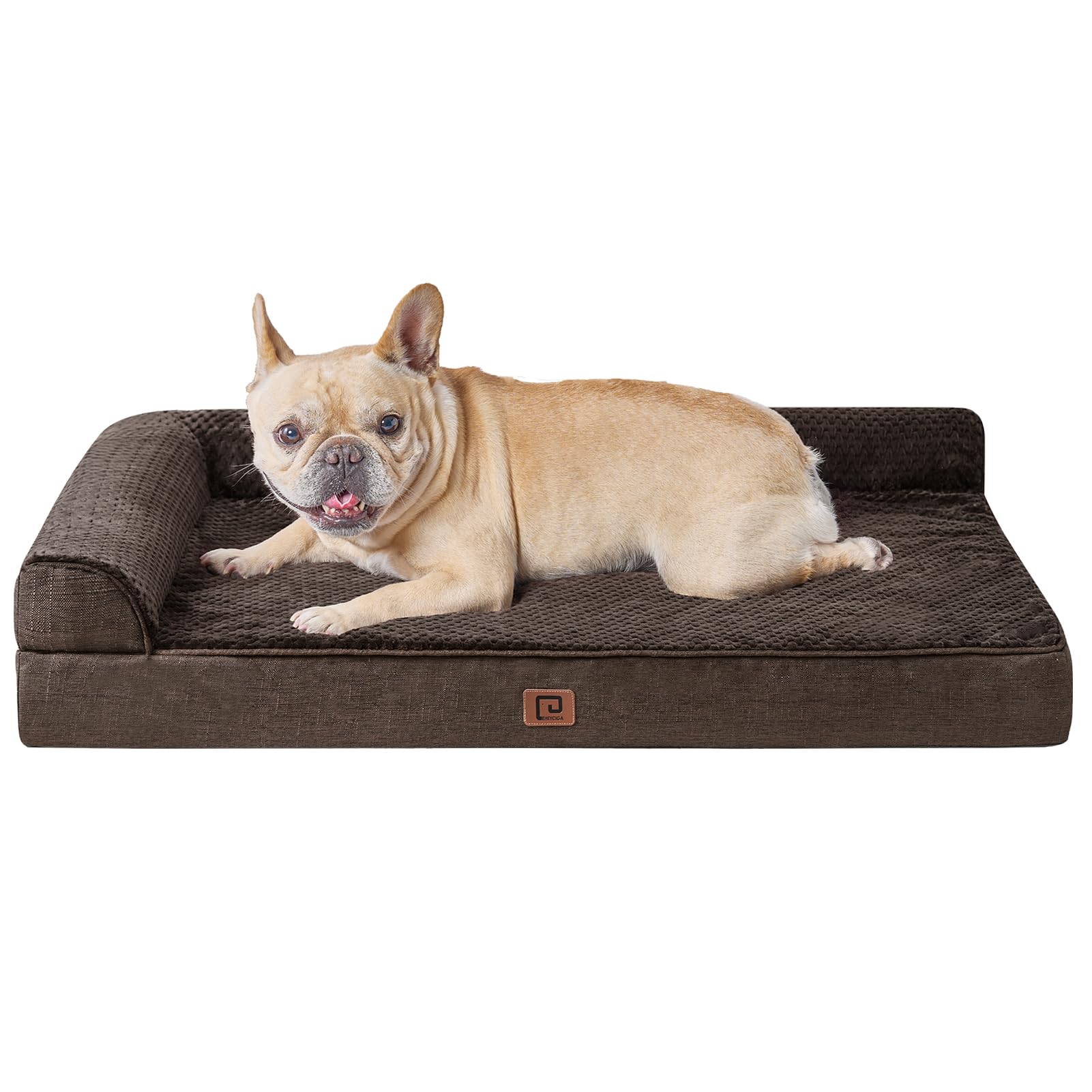 Eheyciga Memory Foam Orthopedic Dog Bed Medium Size Dog With Waterproof Lining, Washable Dog Couch Bed With Removable Cover And Nonskid Bottom For Crate Pet Sofa Bed, 30X20 Inches, Brown