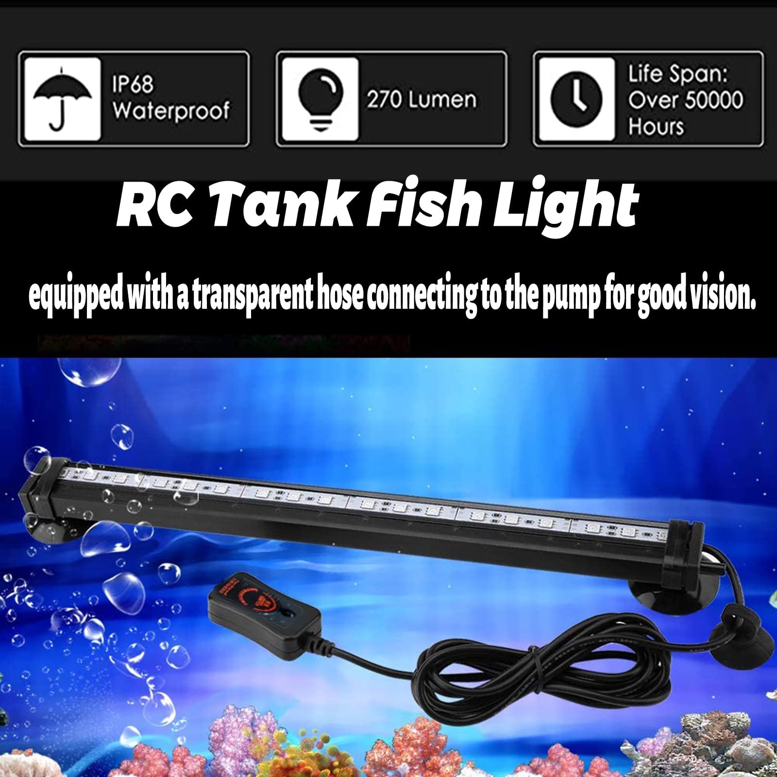 Hcdmre Led Air Bubble Light Aquarium Light Underwater Submersible Fish Tank Light Color Changing Making Oxygen Aquarium Tools,Us