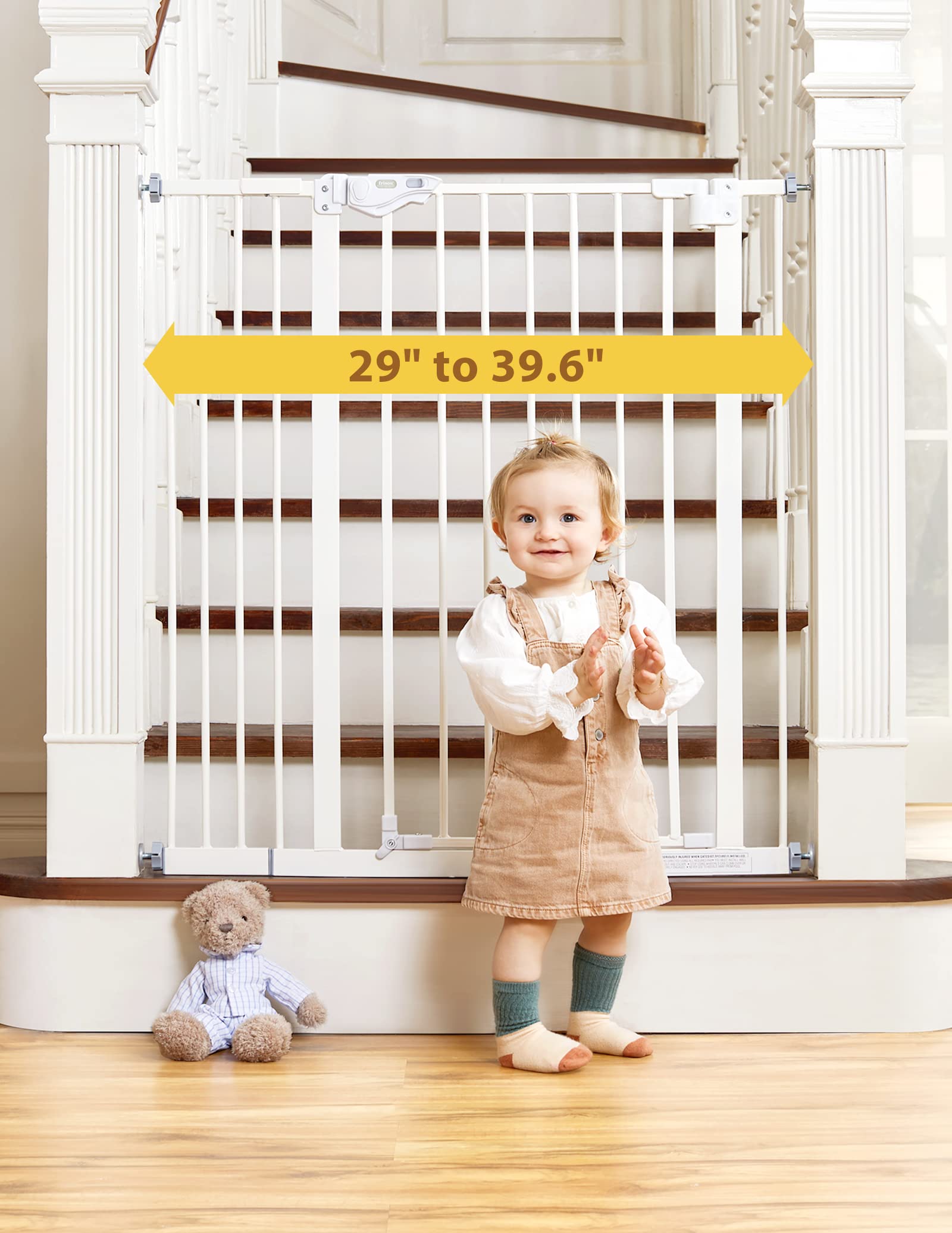 InnoTruth Dog Gate for Stairs, 29-39.6'' Width Baby Gate for Doorways, 36'' Tall One Hand Opening with Auto Close Pet Gate for T